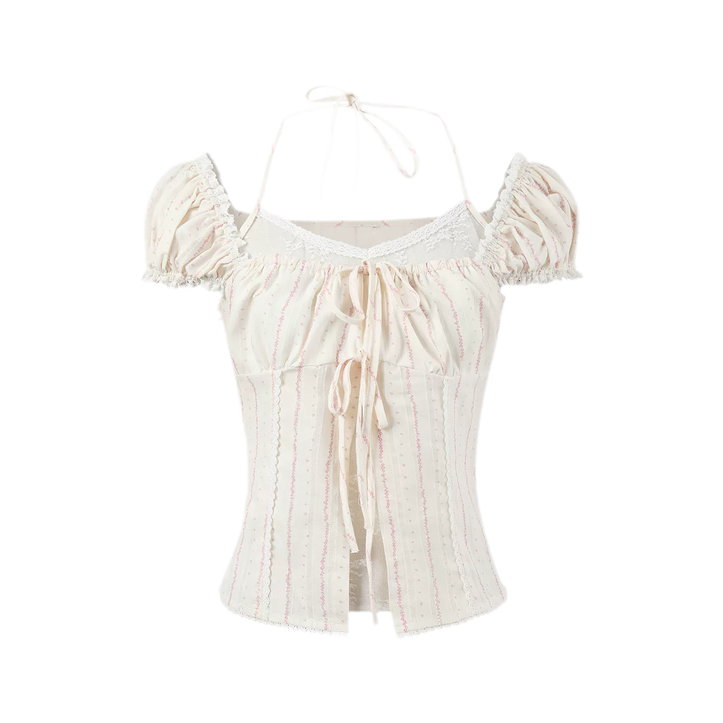 French Lace Puff Blouse