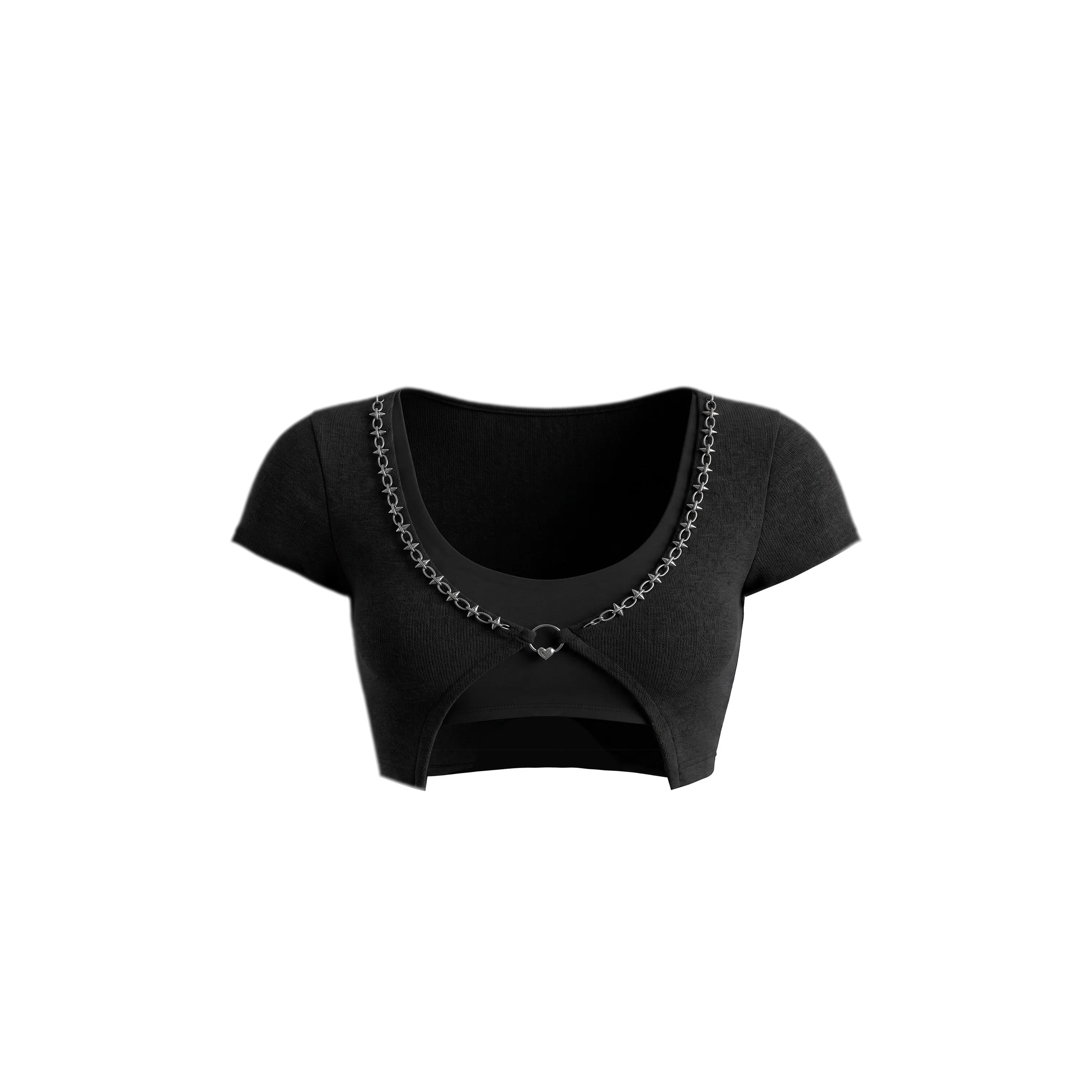 24ANS x UWA Faux Layered Chain Trim Tee