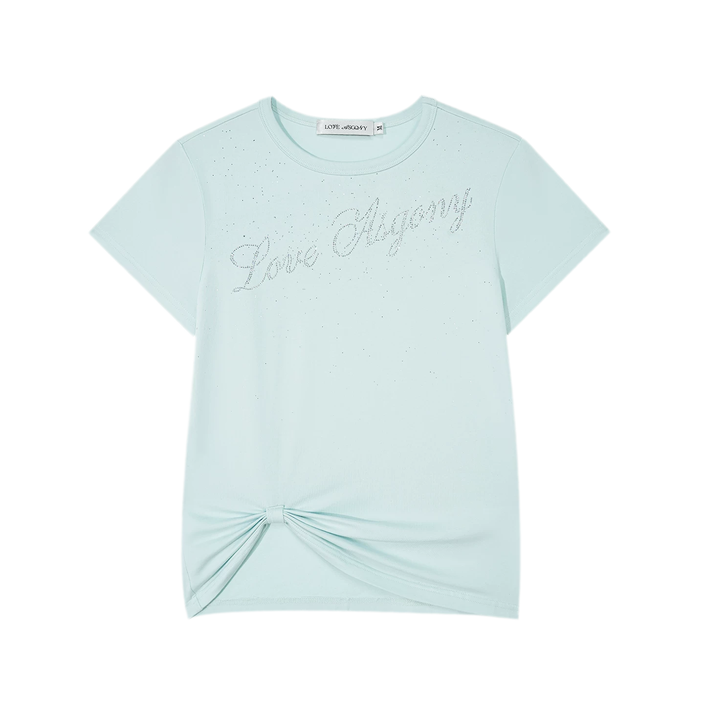 Rhinestone Twisted Hem Tee