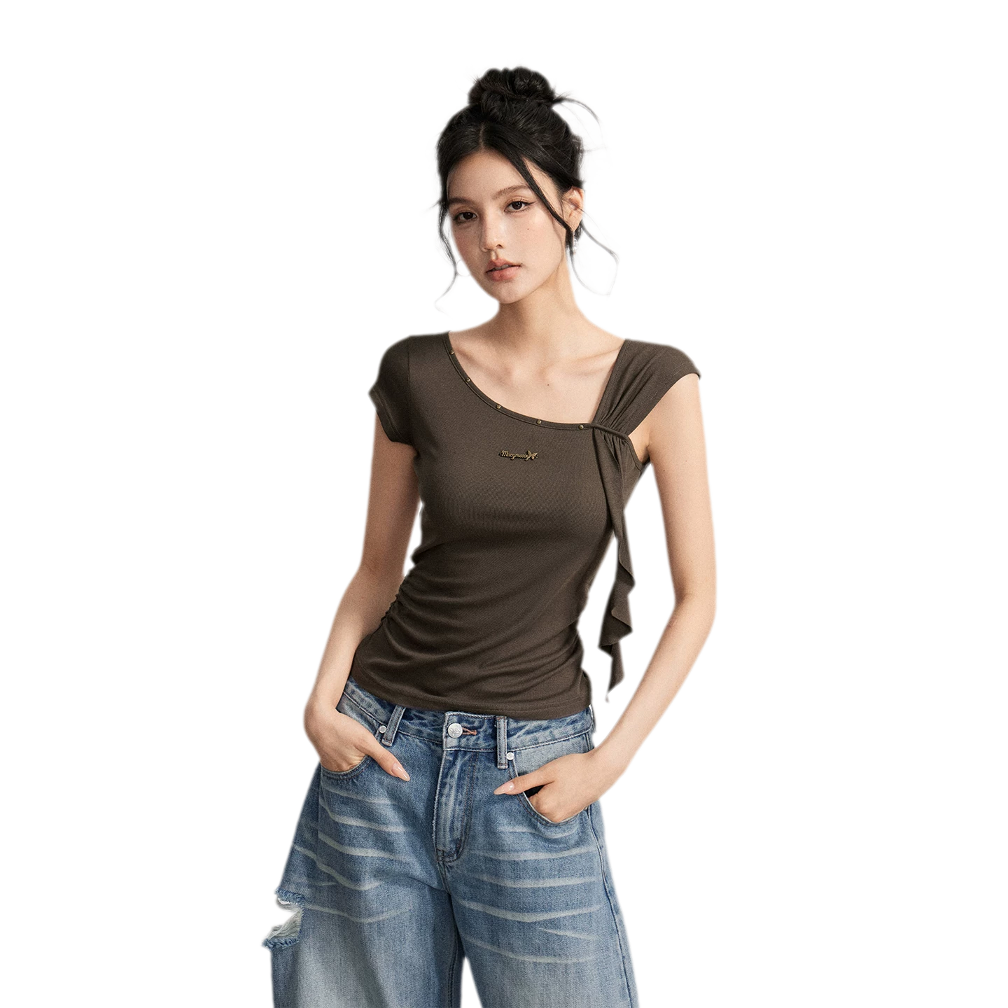 Draped Asymmetric Tee