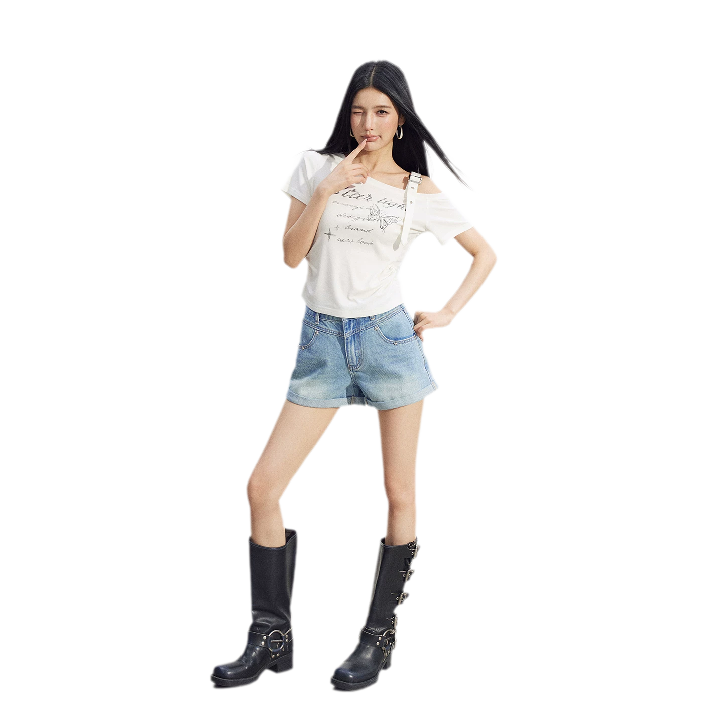 One-Shoulder Butterfly Tee