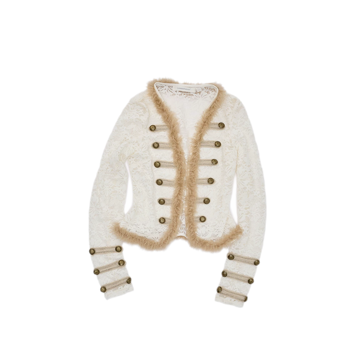 Set di cardigan e shorts con profili metallici