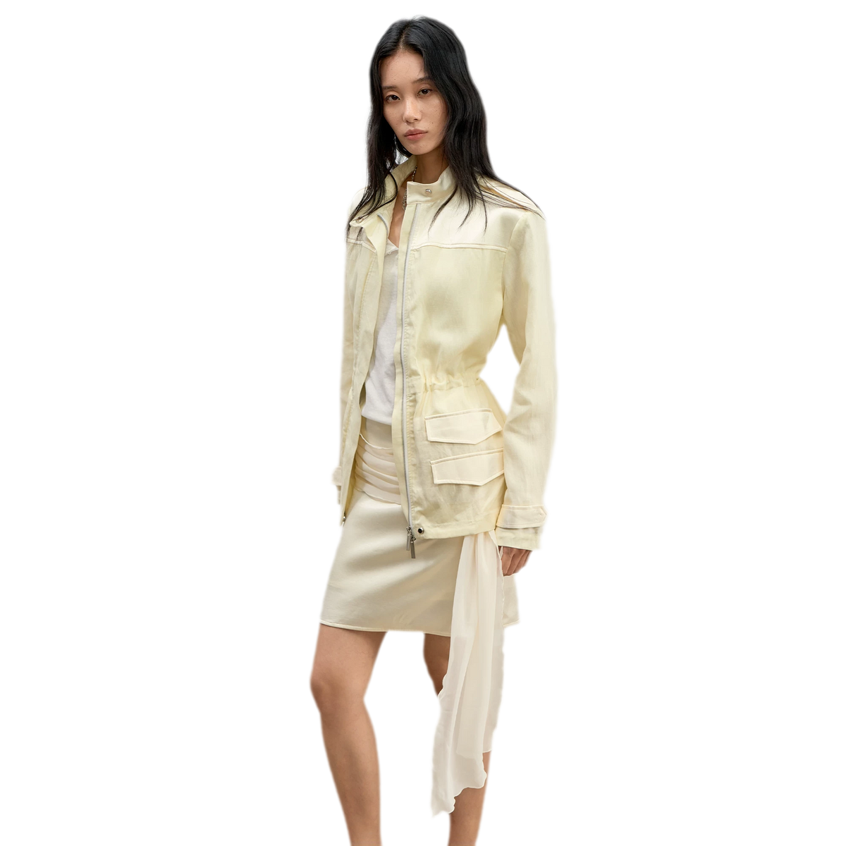 Linen Blend Quilted Hunter Coat