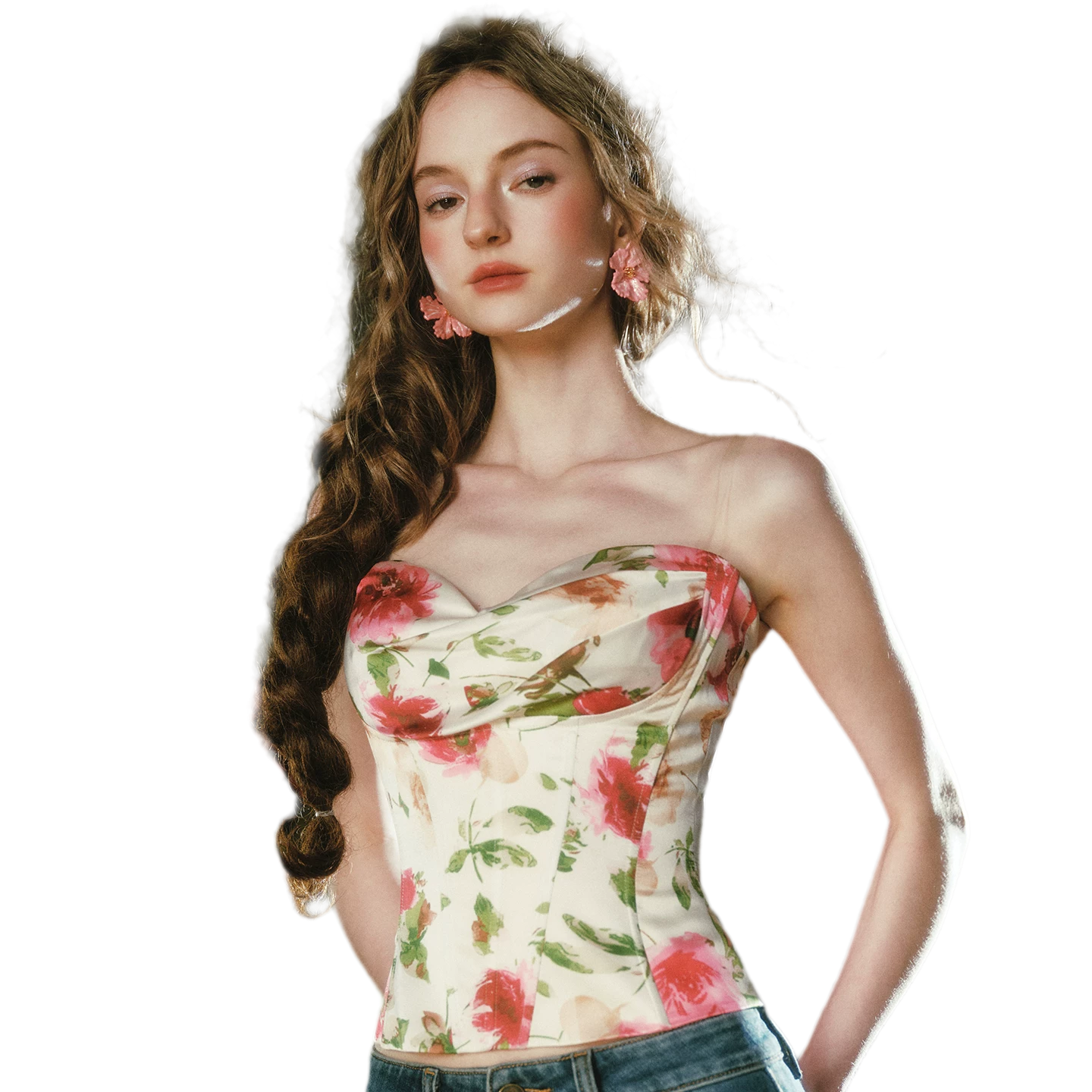 Printed Mesh Draped Dress