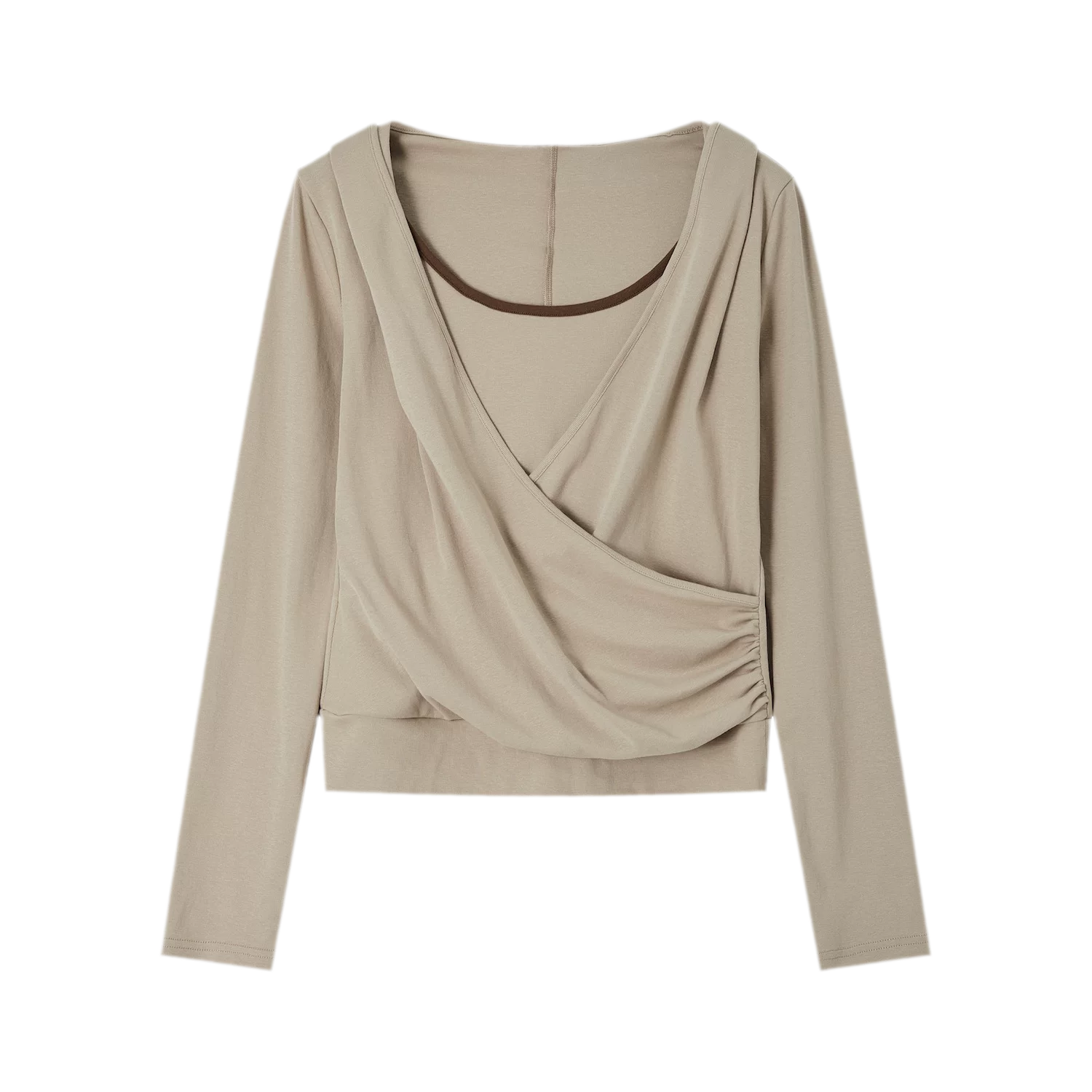 Cross Hooded Long Sleeve Top
