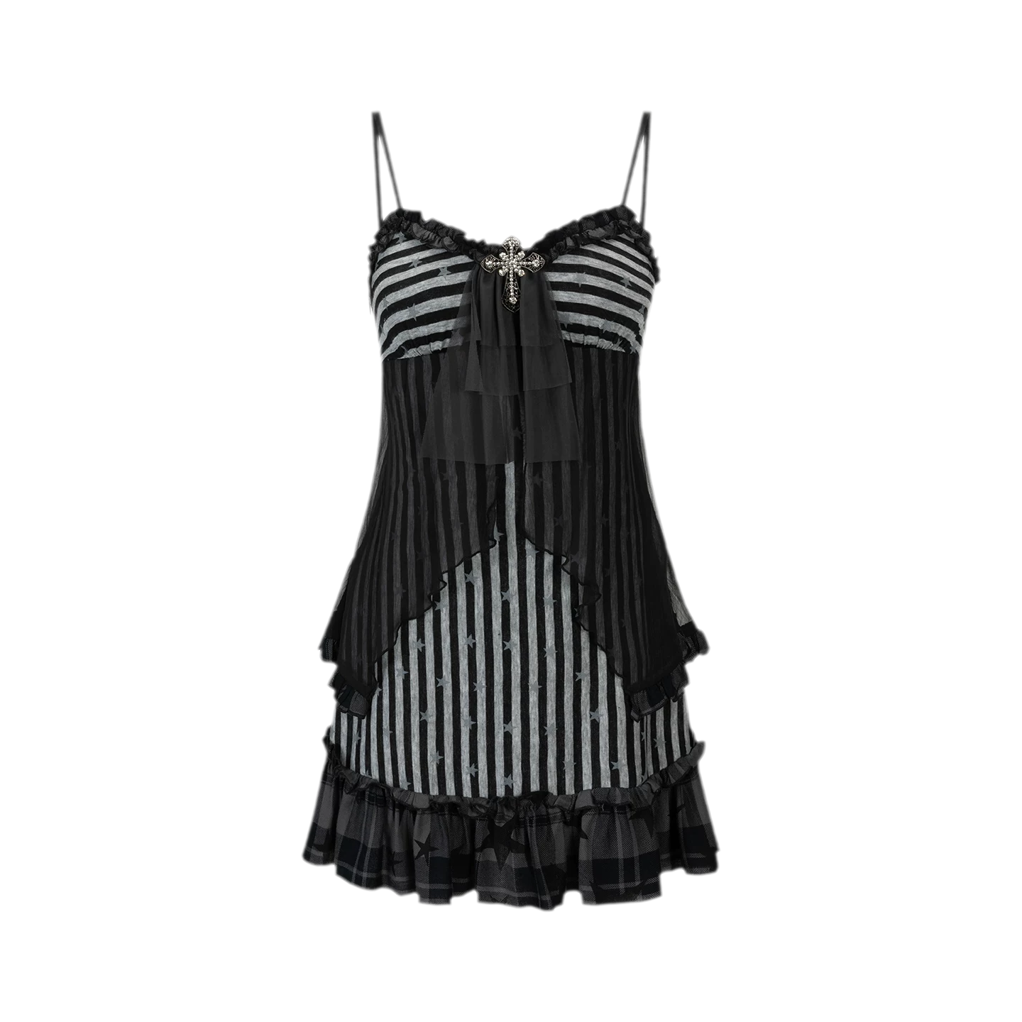 Lace Ruffle A-Line Dress