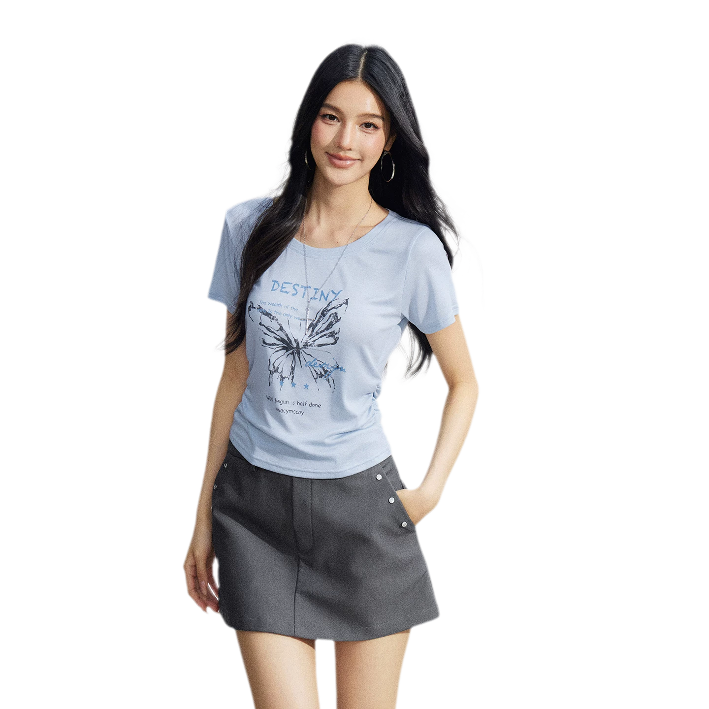 Butterfly Ruched Tee