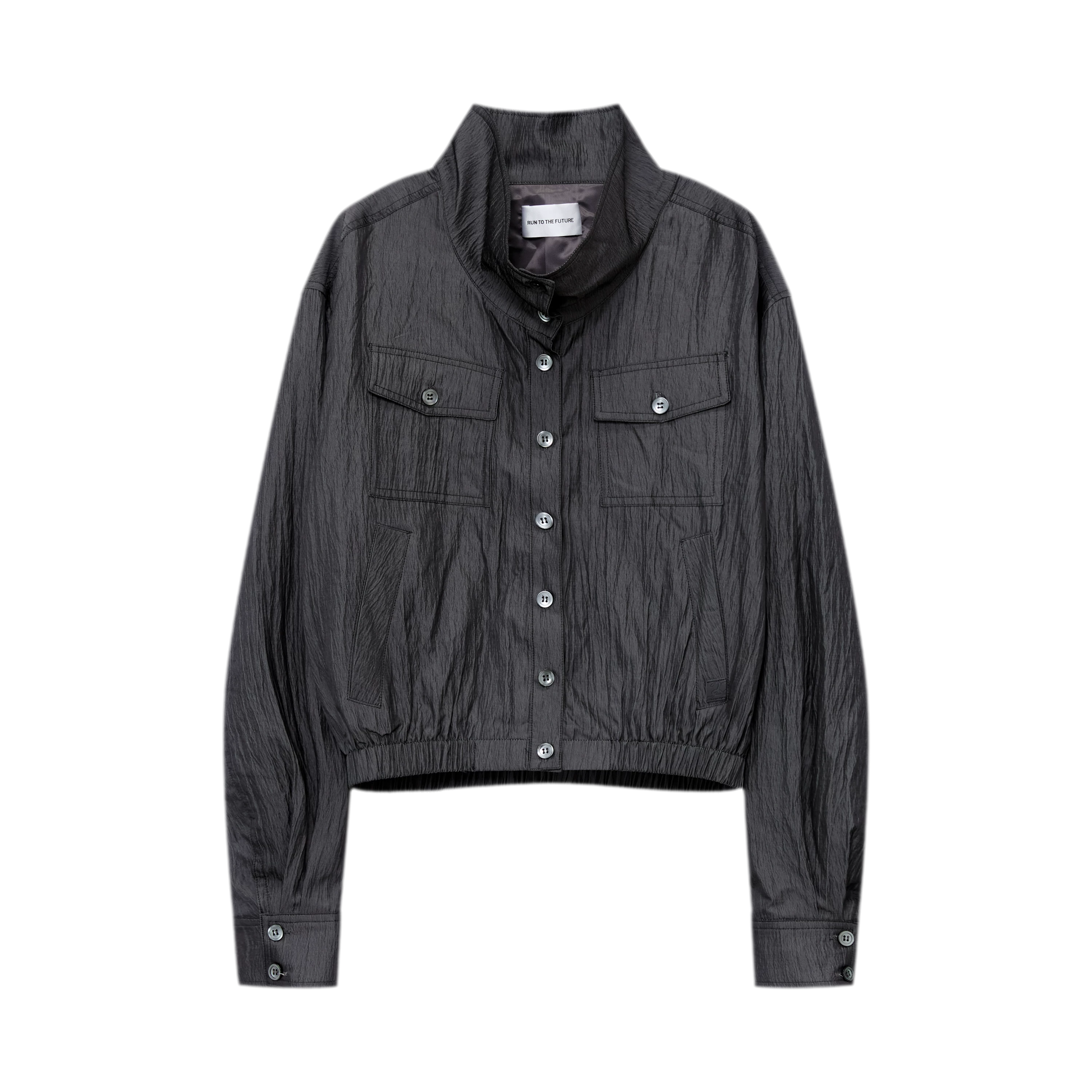 Lightweight High-Collar Cropped Jacket