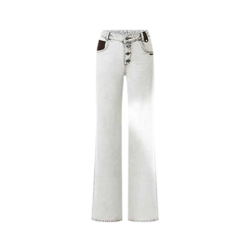 Washed Straight-Leg Jeans