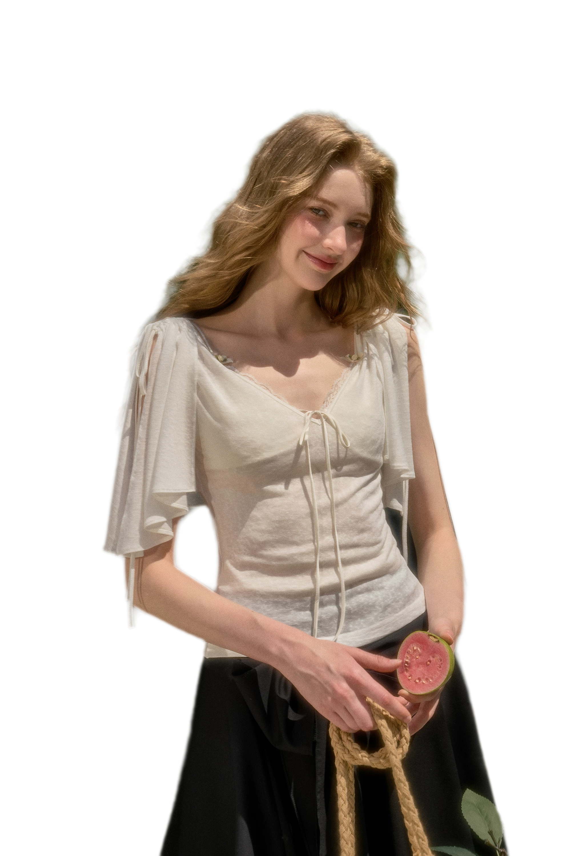 Lyocell Feather Cape Tee
