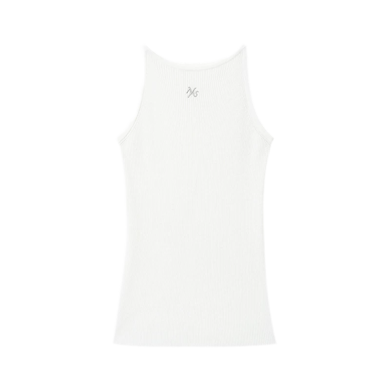 Merino Wool Ribbed Knit Tank Top