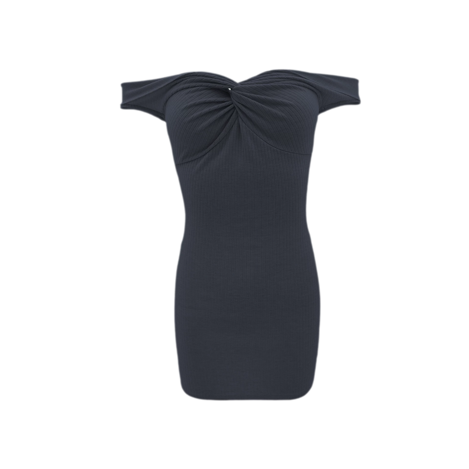 Ruched Twist Off-Shoulder Dress