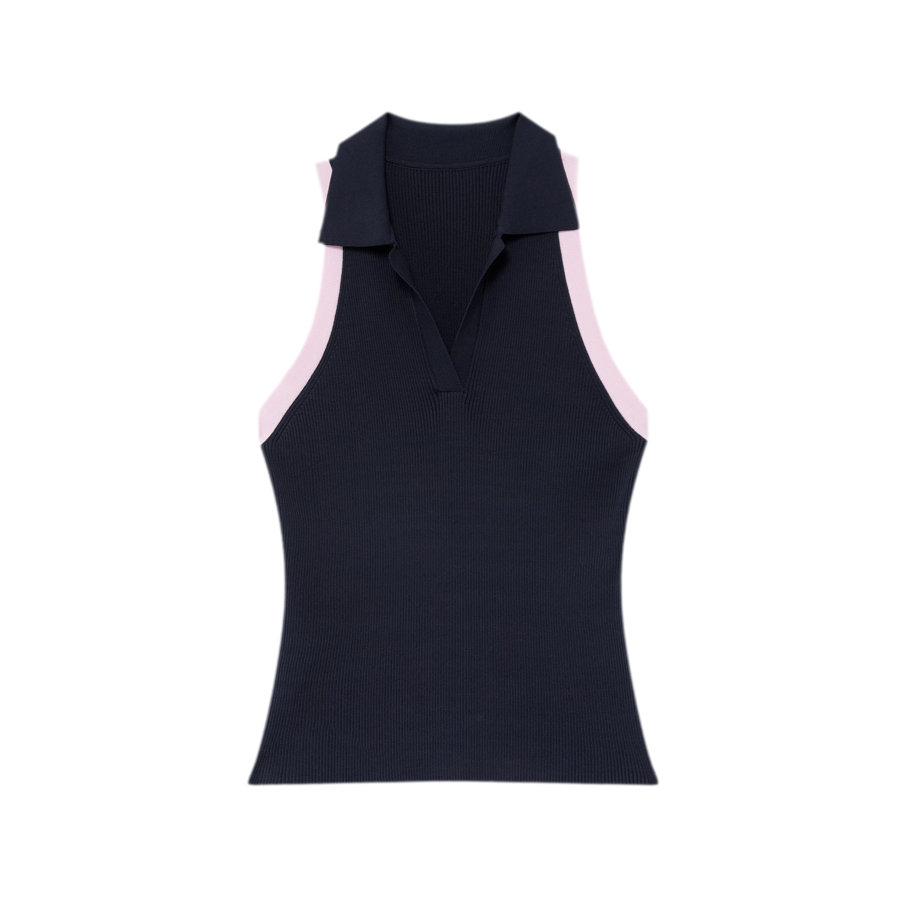 Contrast Rib Polo Tank