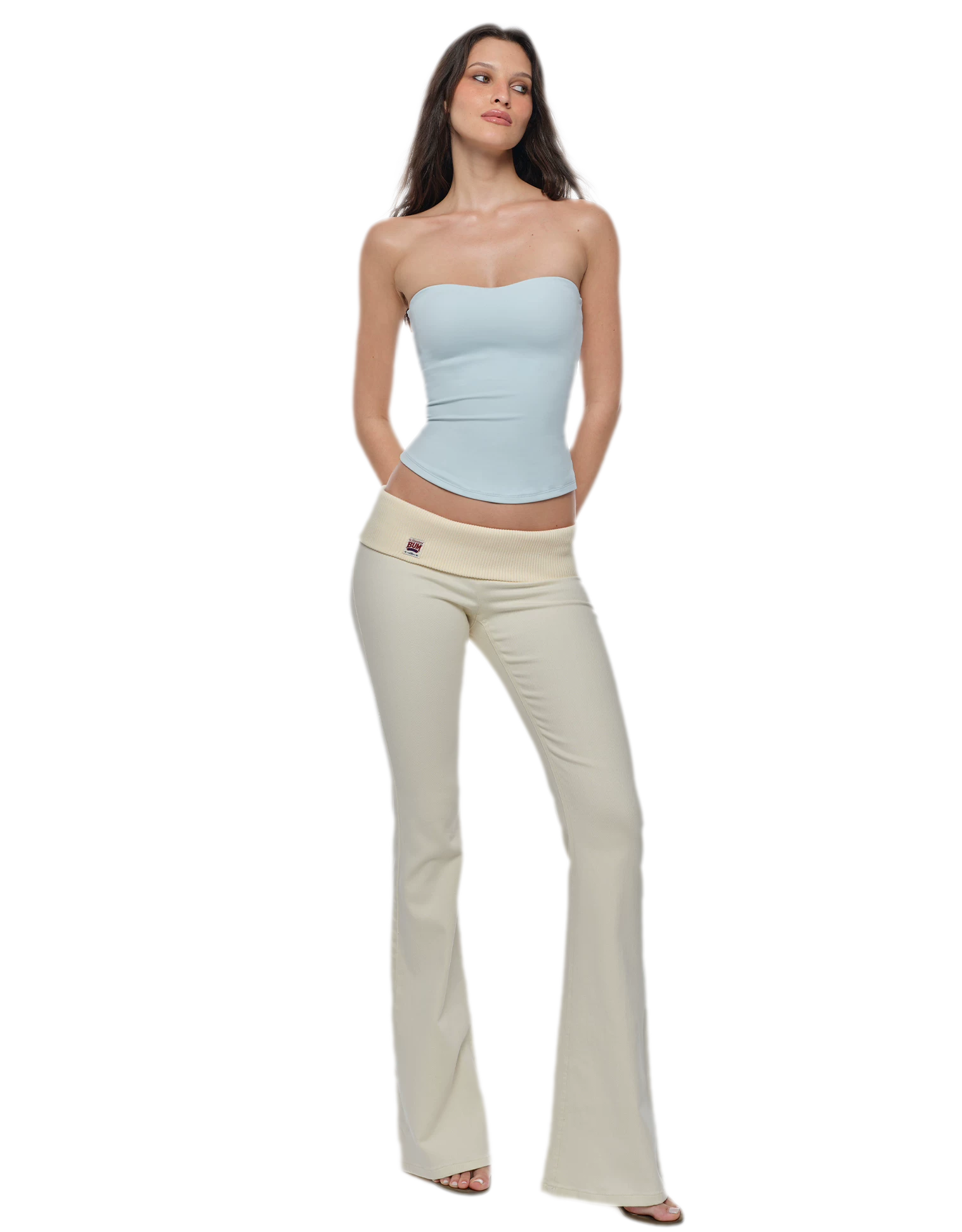 Turn-Up Flared Jeans