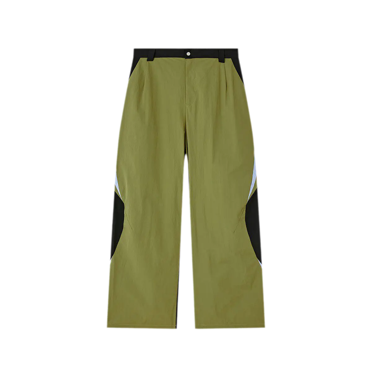 Pleated Color-Block Nylon Trousers