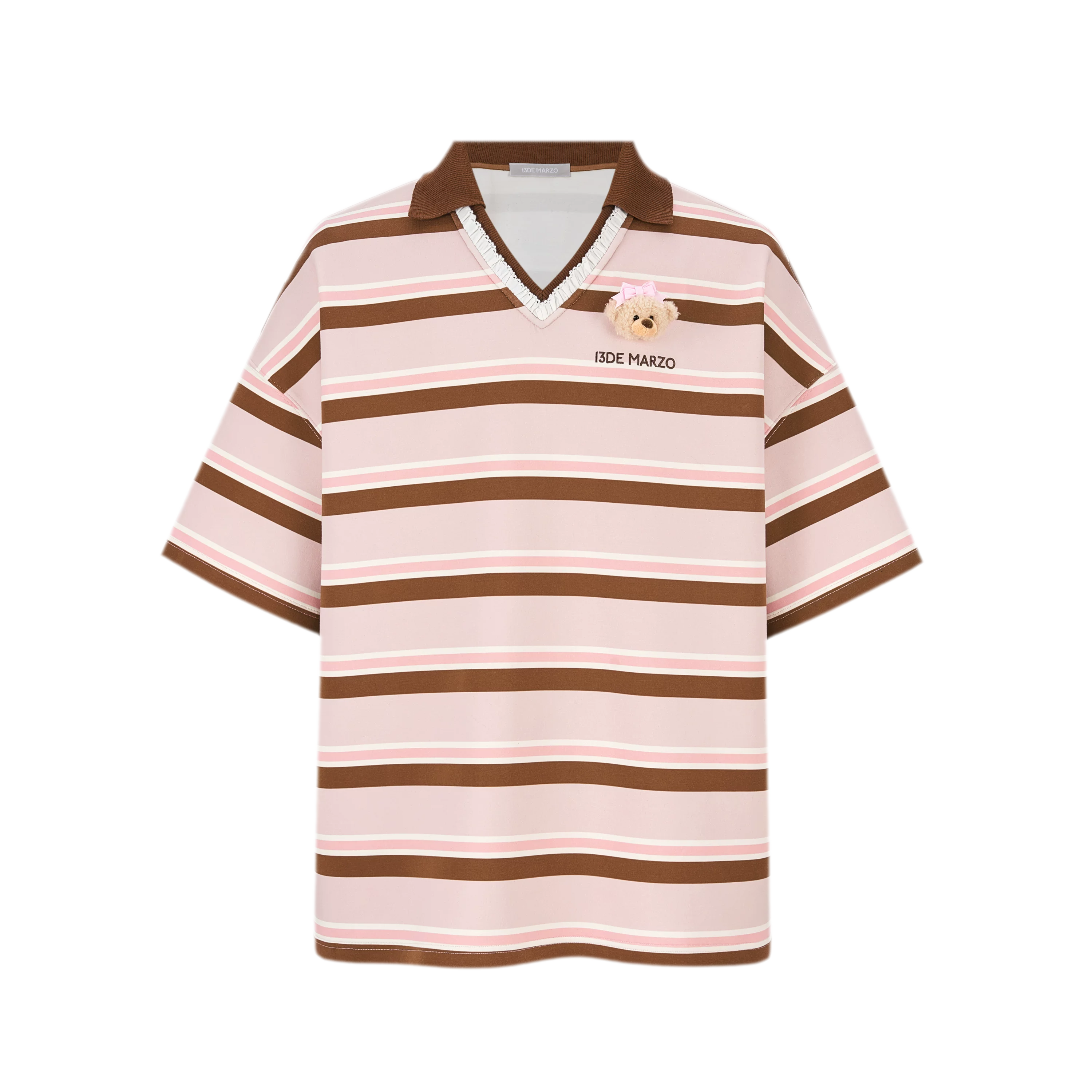 Floral Stripe Polo Tee