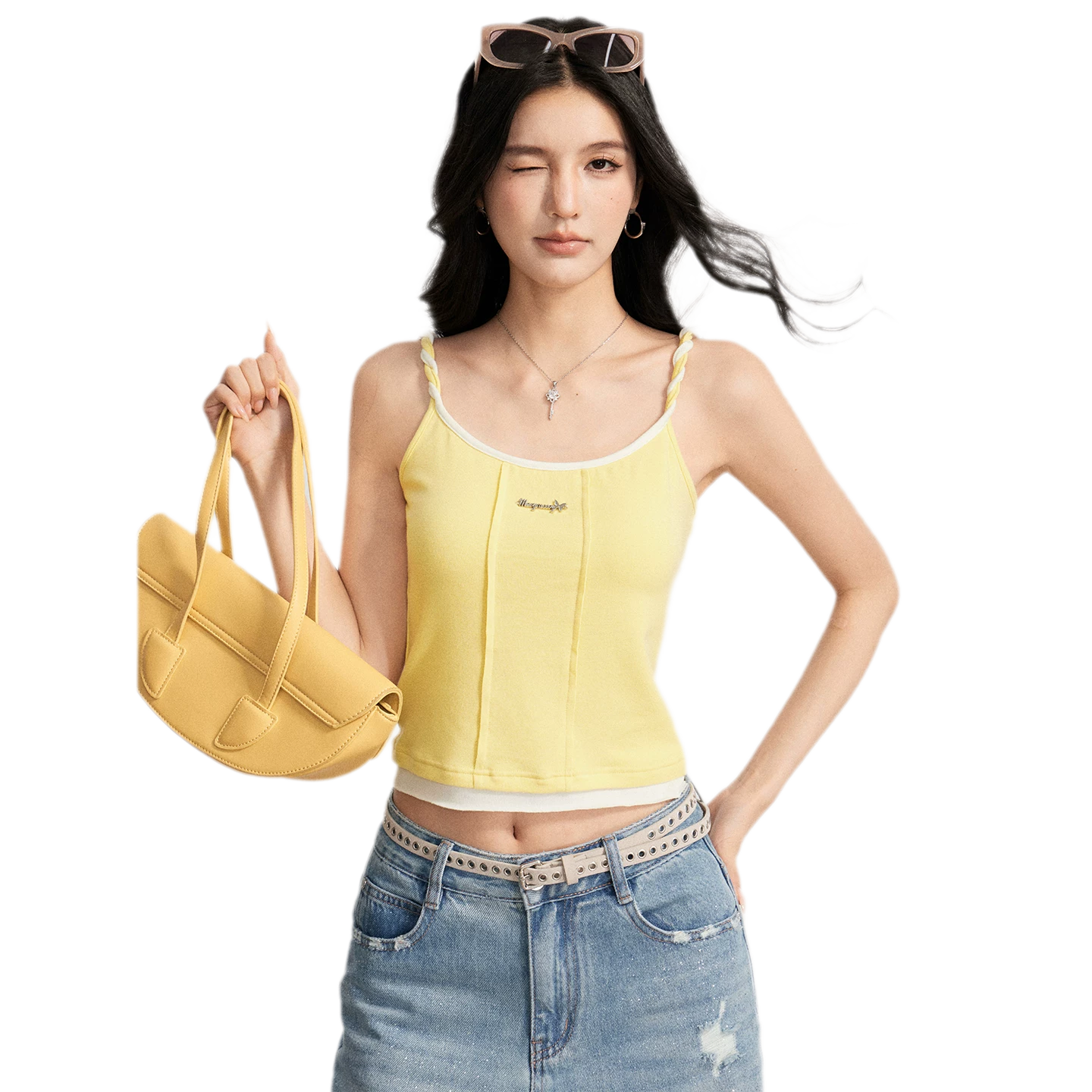 Colorblock Cable Knit Camisole