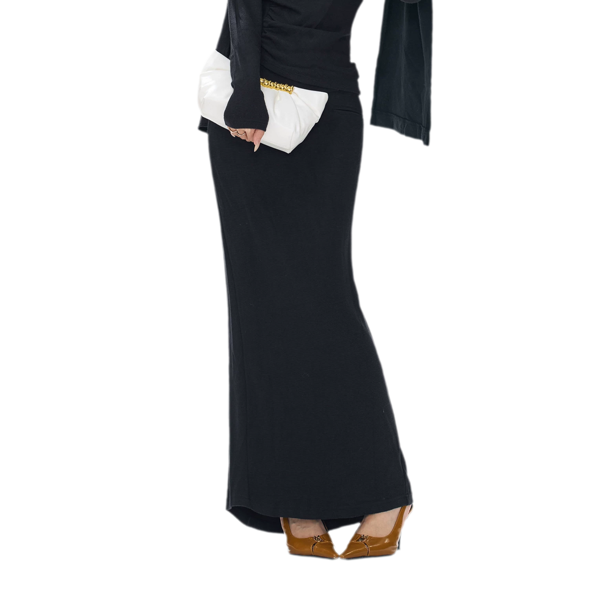 Textured Ruched Shawl Knit Set