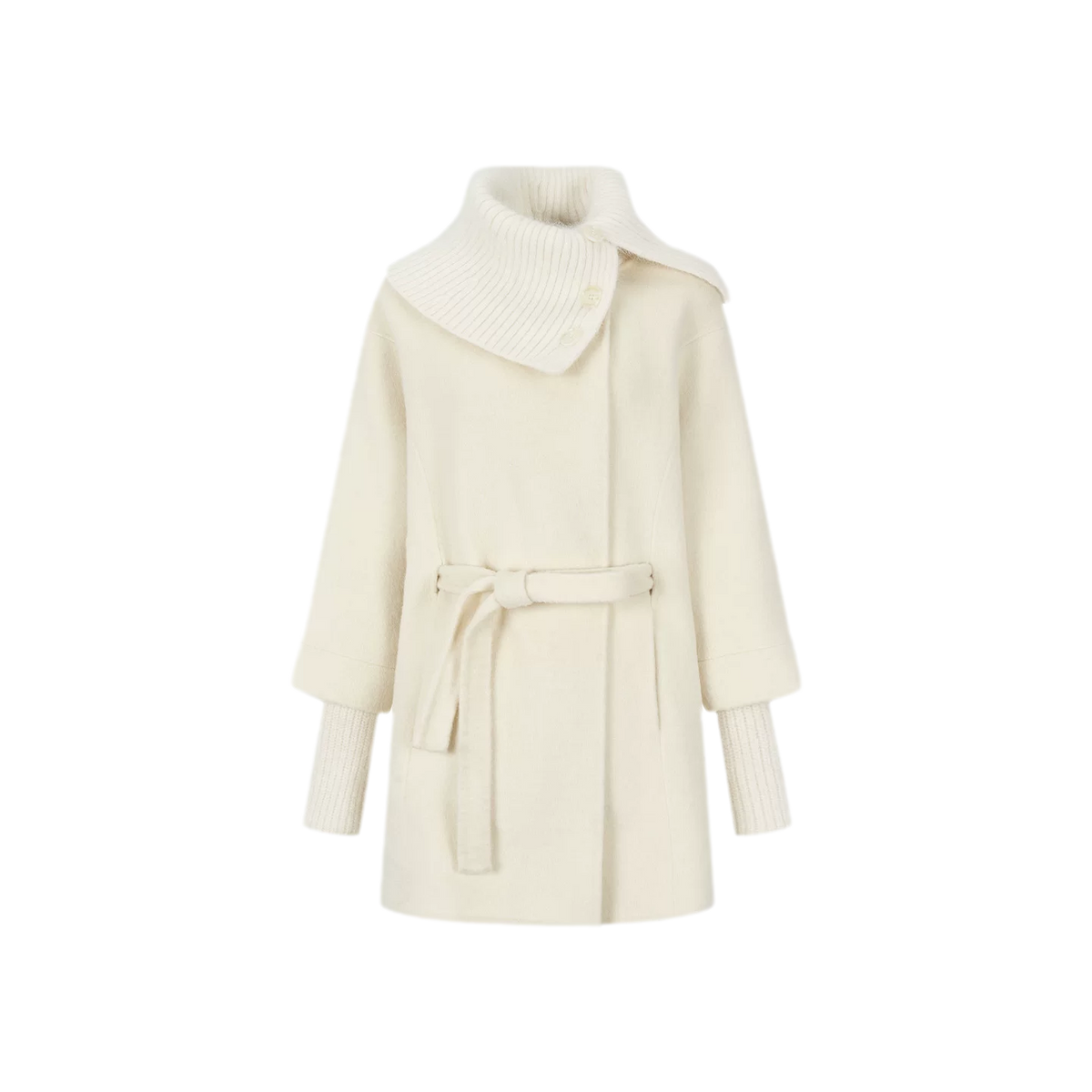 Double-Faced Asymmetric Wool Coat