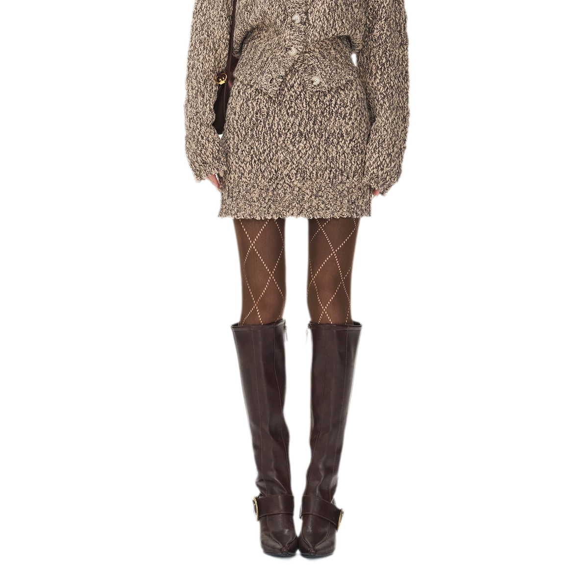 Chunky Knit Cardigan Skirt Set
