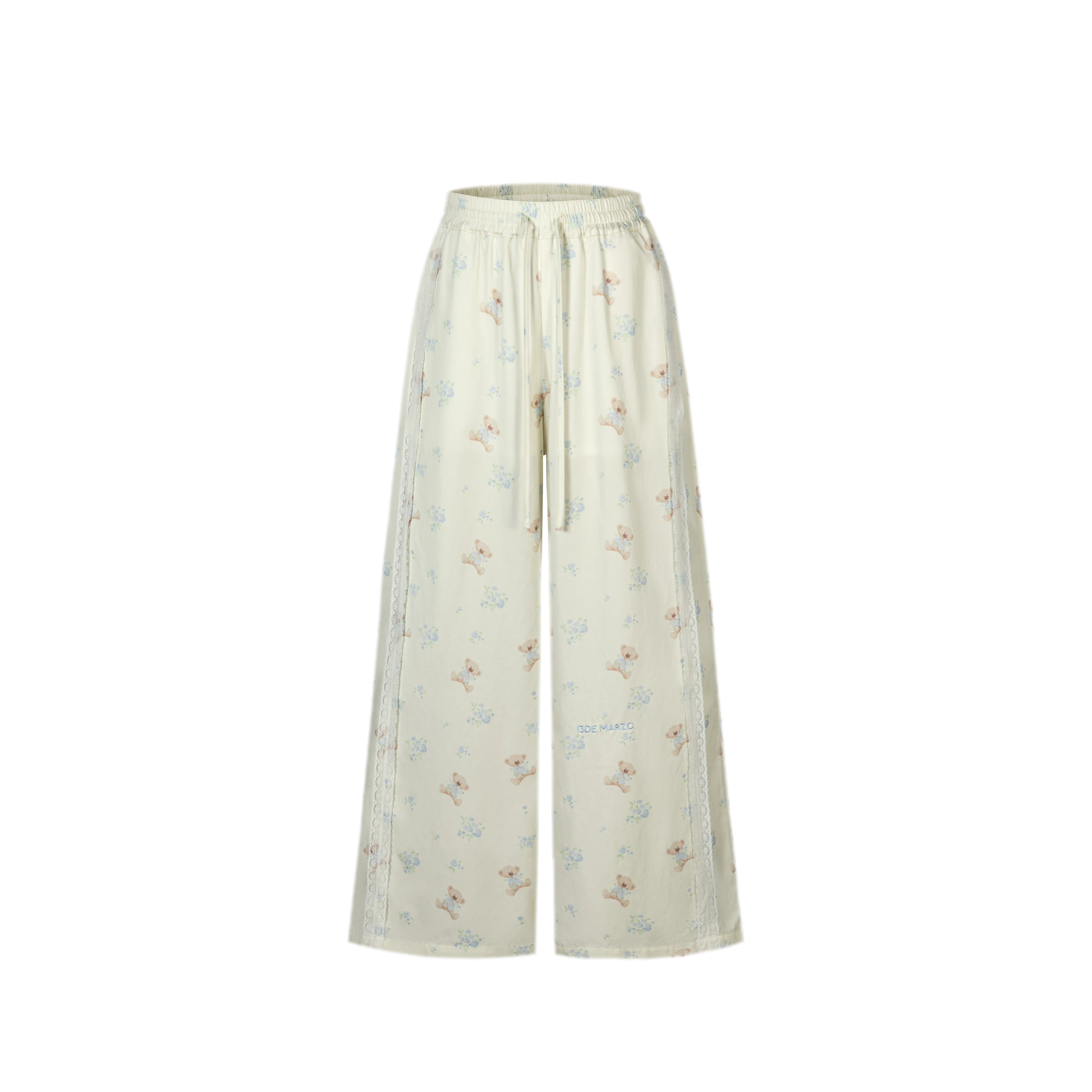 Floral Print Wide-Leg Trousers