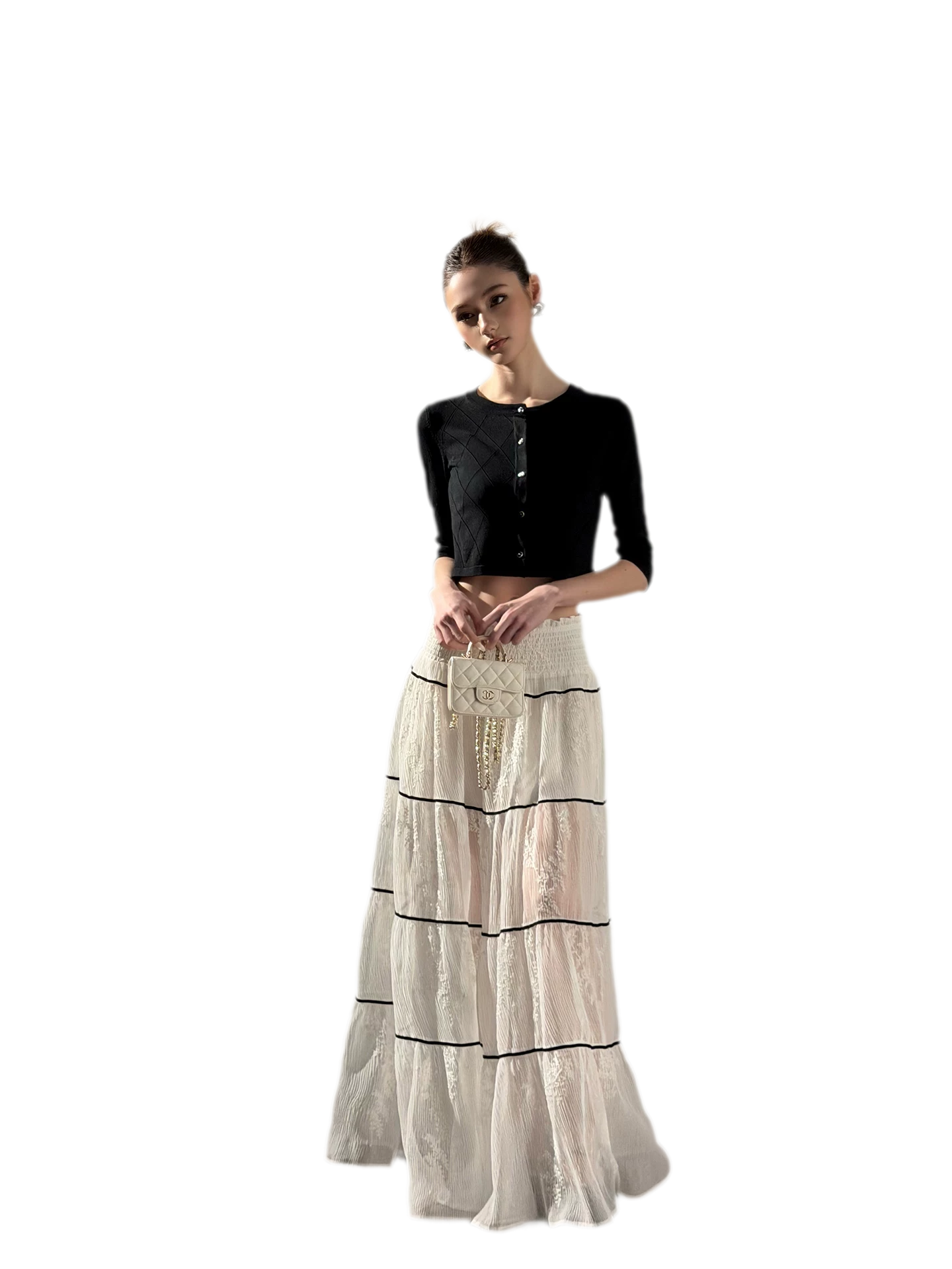Tiered Lace Maxi Skirt