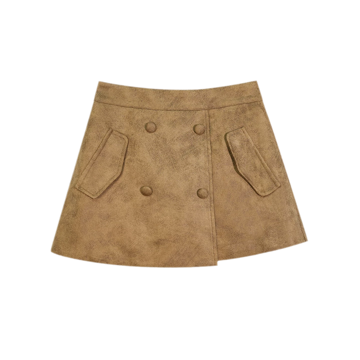 Distressed Leather Jacket Skort Set