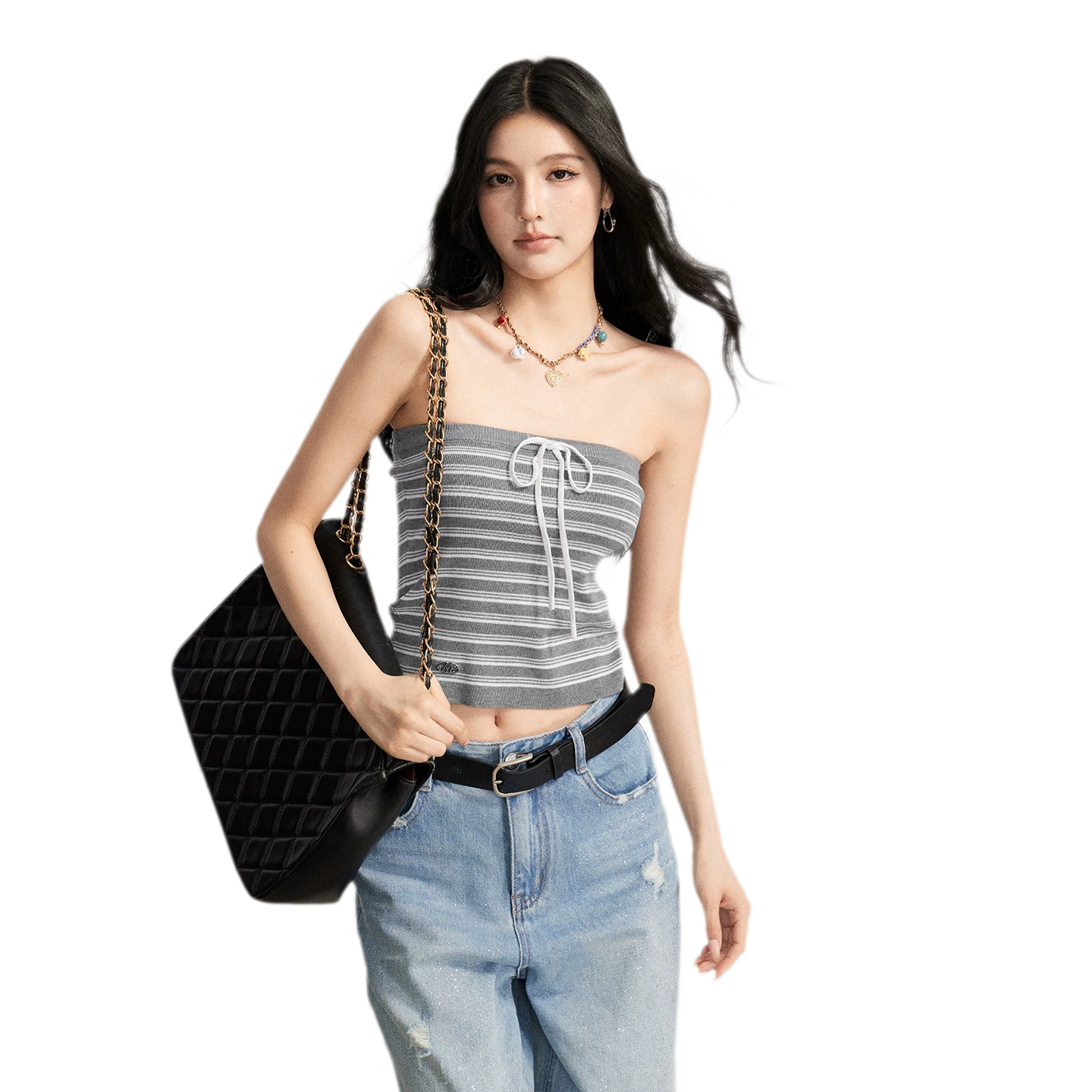 Striped Knit Bustier