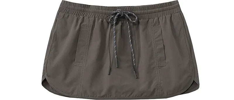Nylon A-Line Mini Skirt