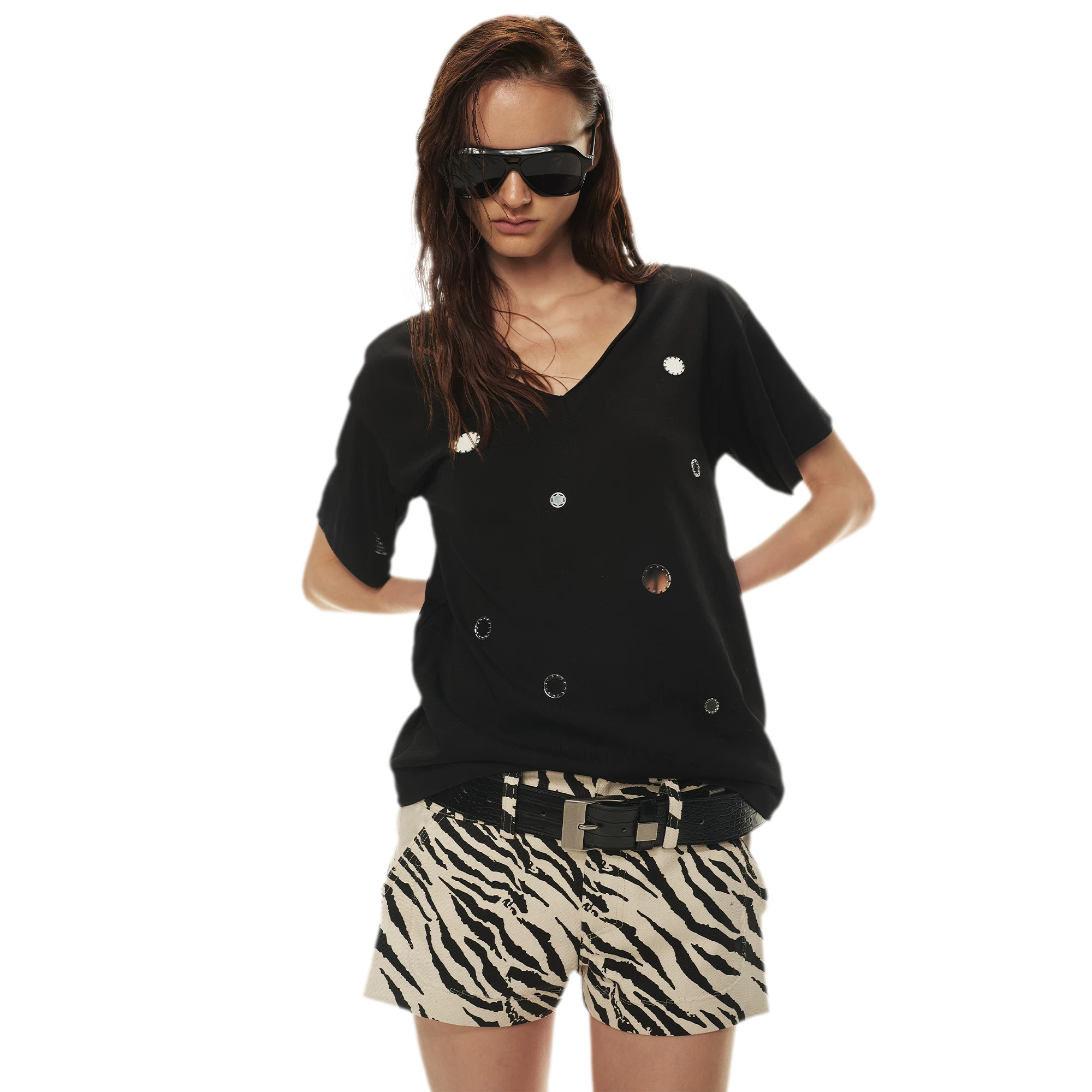 Relaxed Stylish V-Neck Short Sleeve T-Shirt