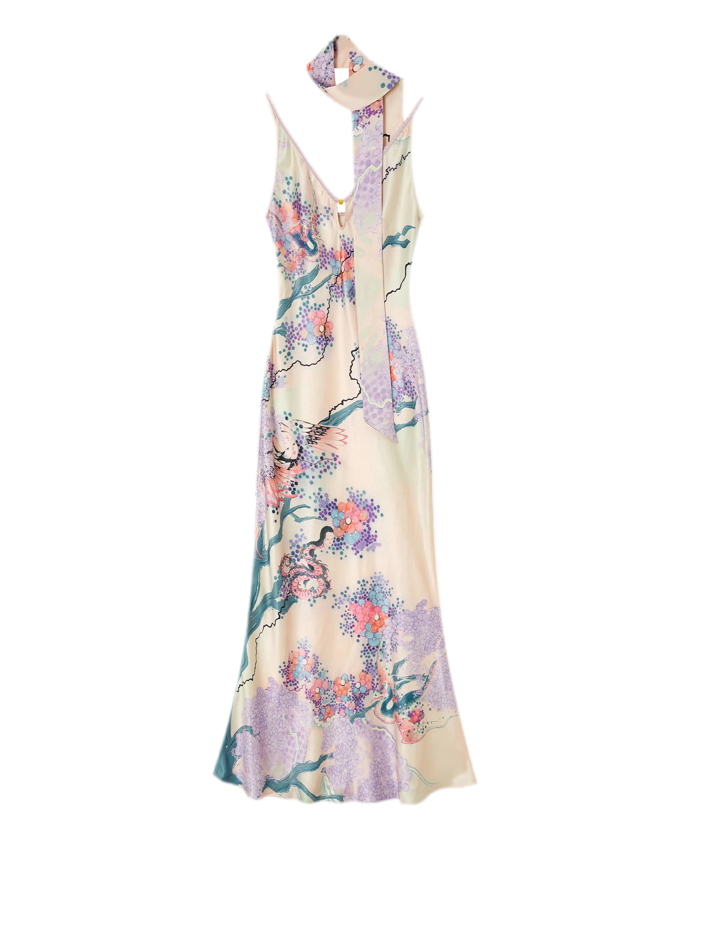 Satin Fishtail Slip Dress