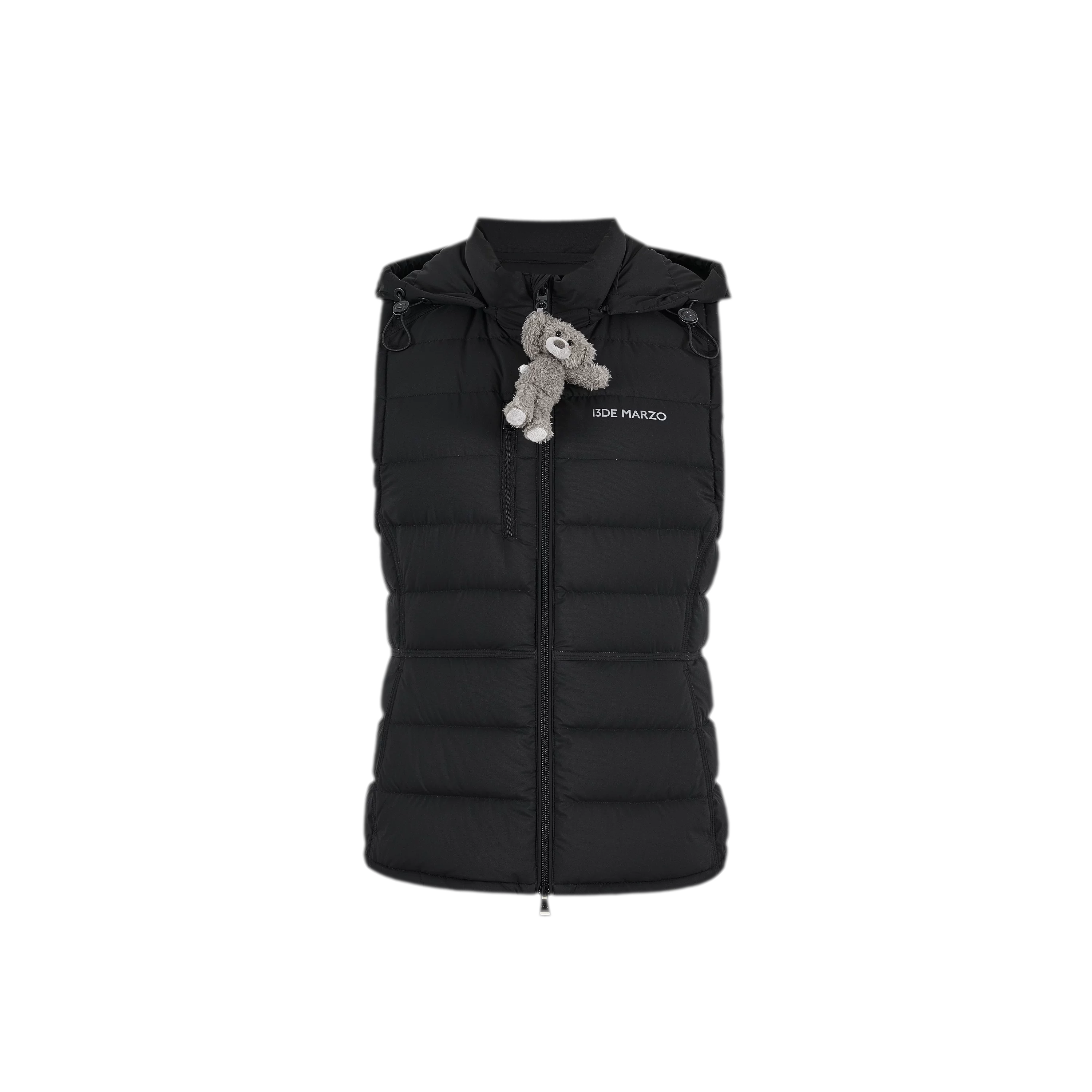 Cinched Hooded Quilted Down Vest