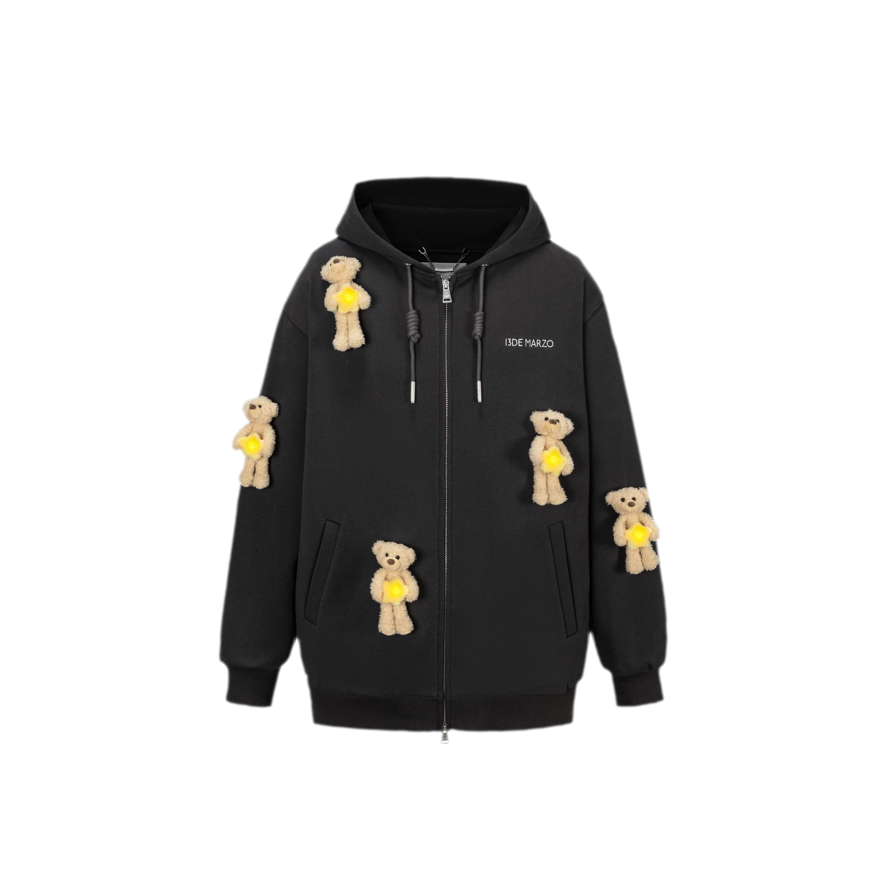 Bear Star Embroidered Hoodie
