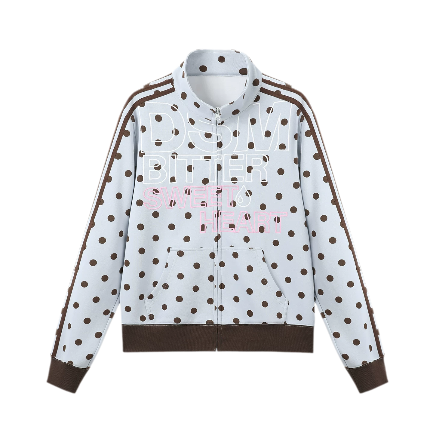 Custom Polka-Dot Stand-Collar Sweatshirt