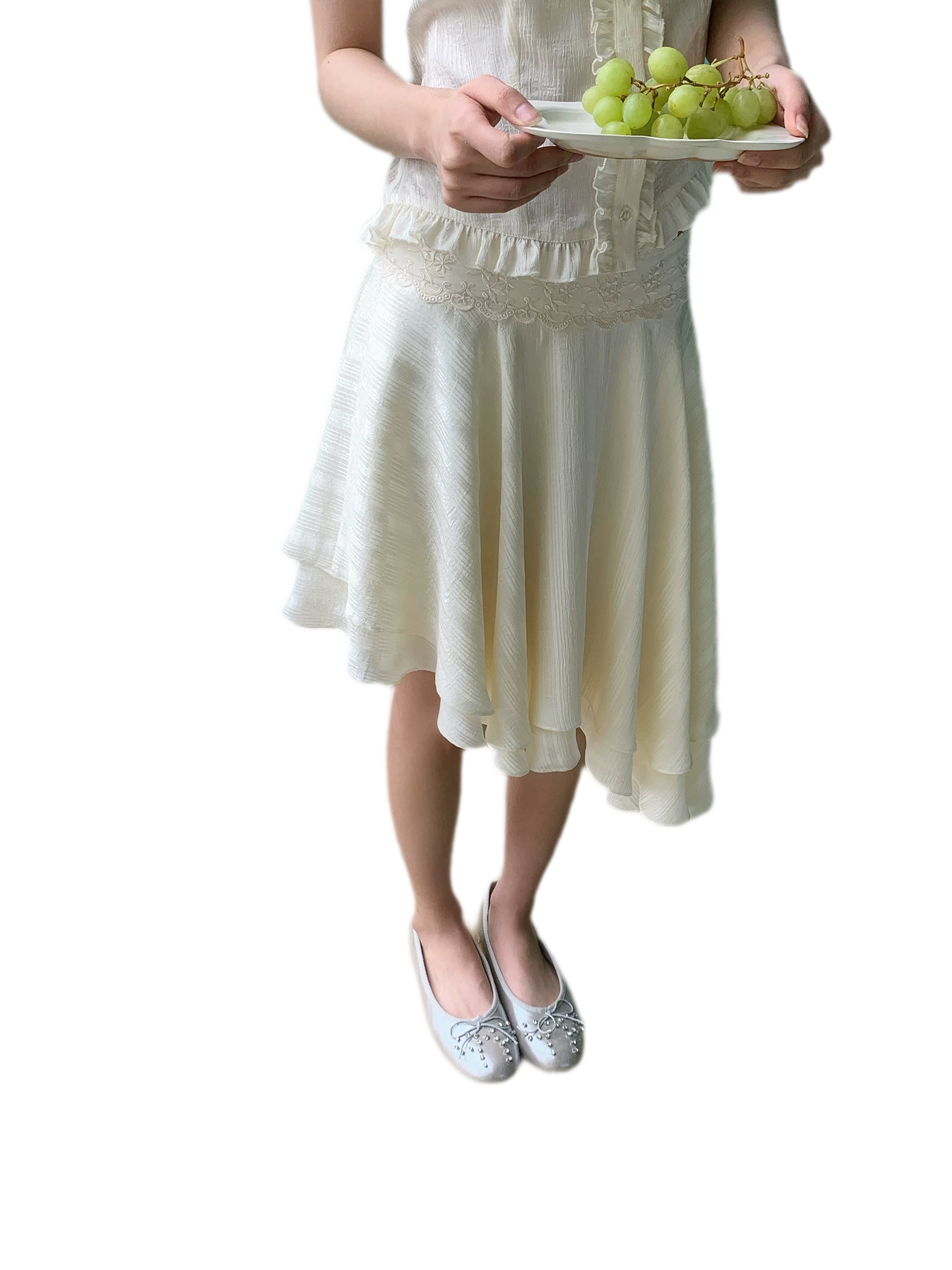 Vintage Polka Dot Midi Skirt