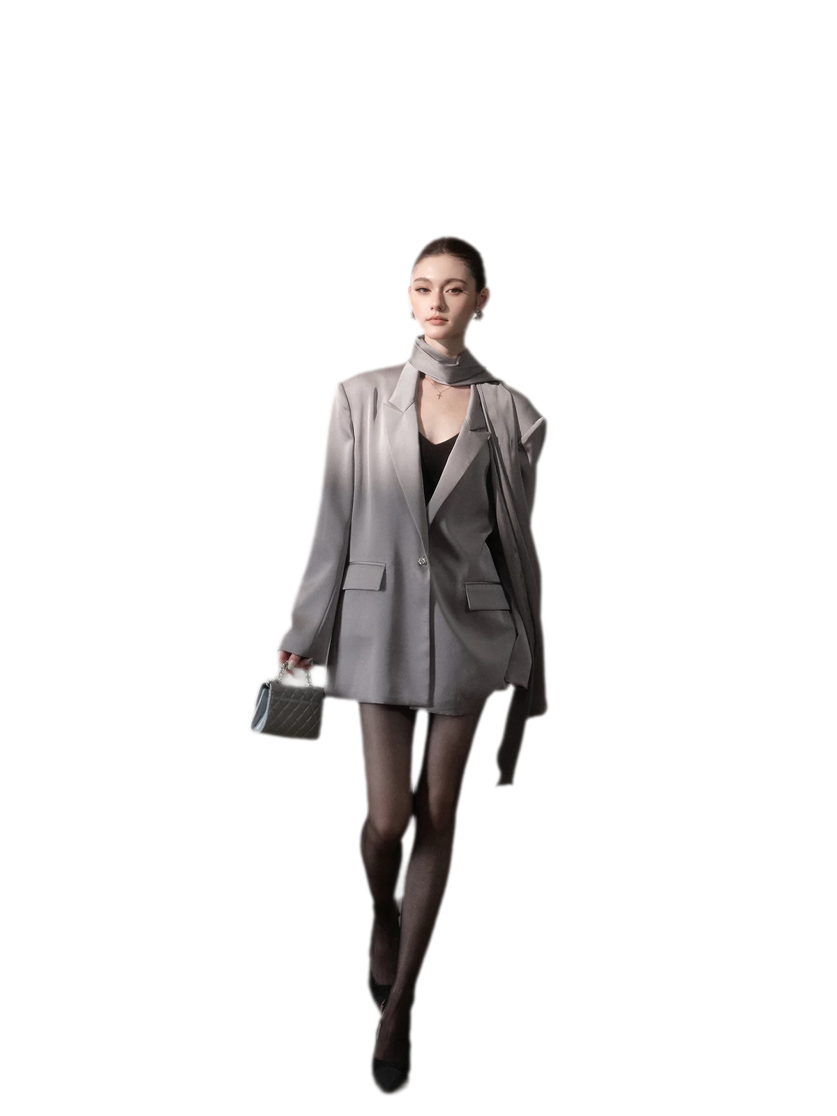 Satin Sash Relaxed Blazer