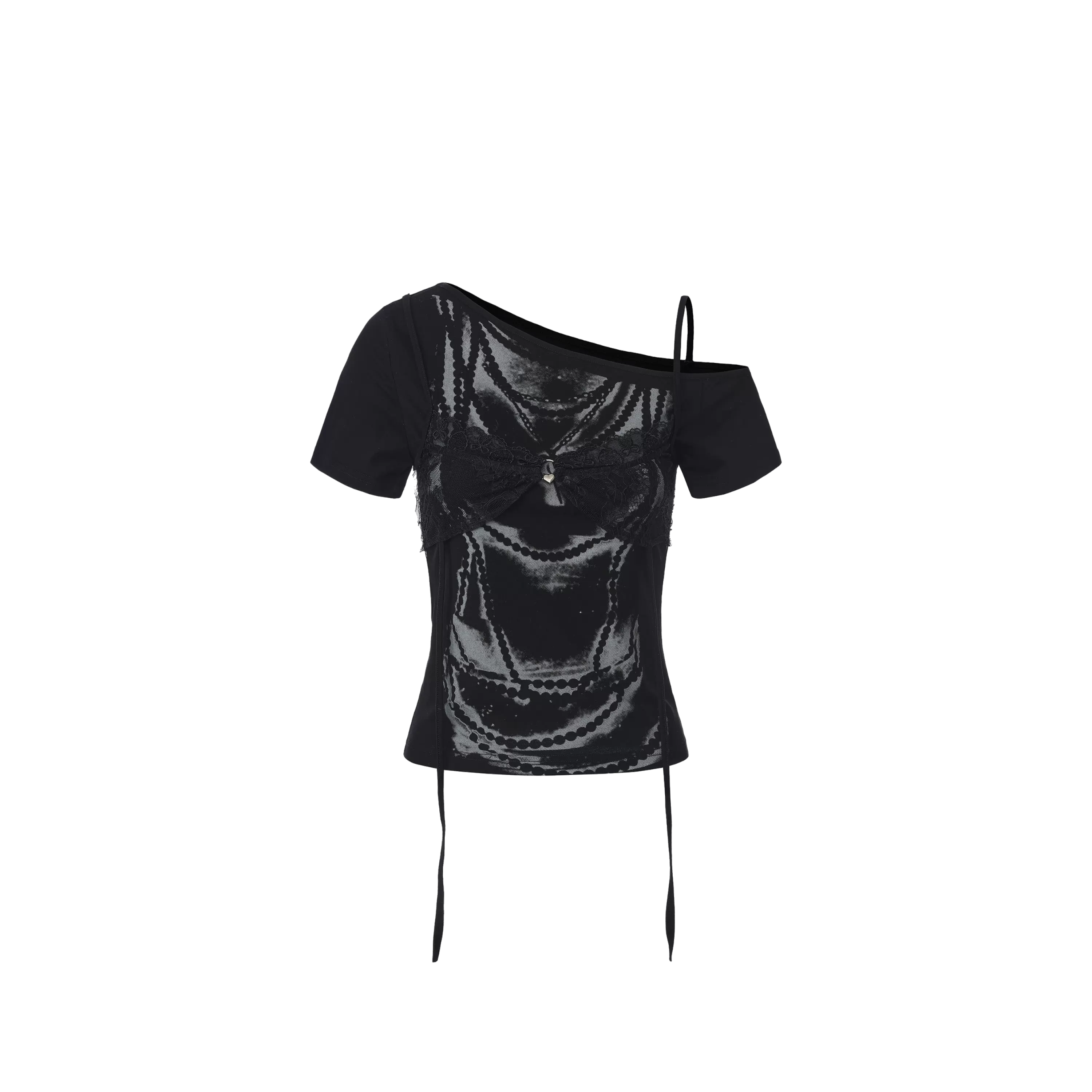 Light Asia T-shirt with Lace and Print
