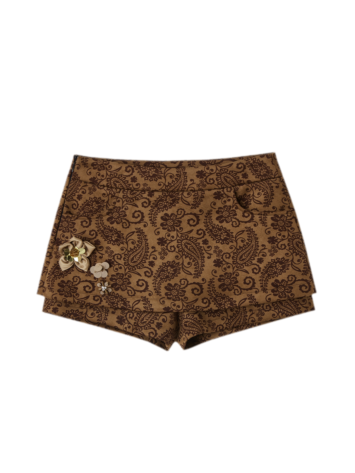 Besticktes Jeansjacken-Shorts-Set