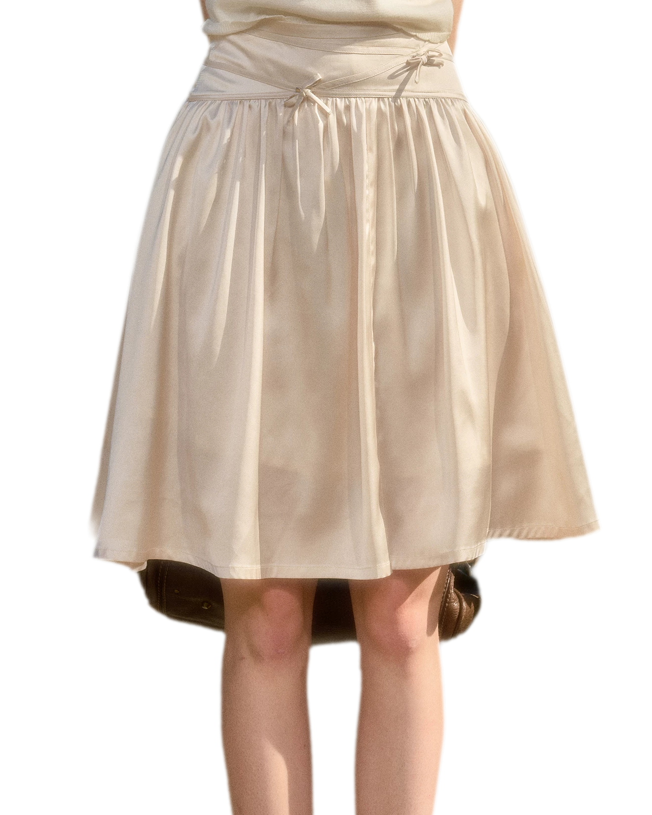 Satin Bow A-Line Skirt