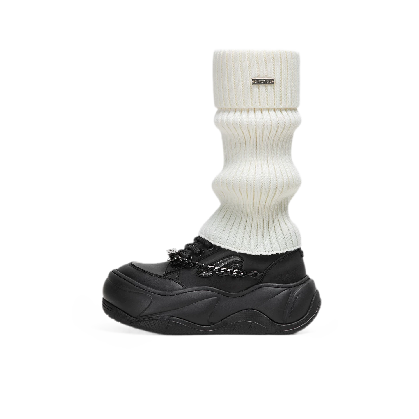 Chain-Detail Height-Boost Boots