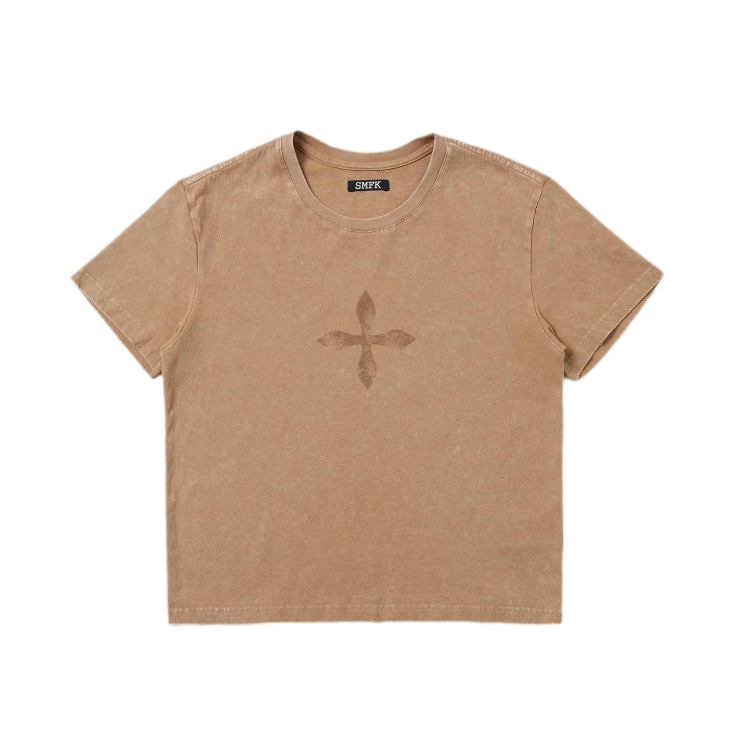 Vintage Washed Cross Embroidered Tee