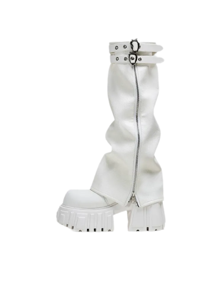 Platform White Ankle Boots