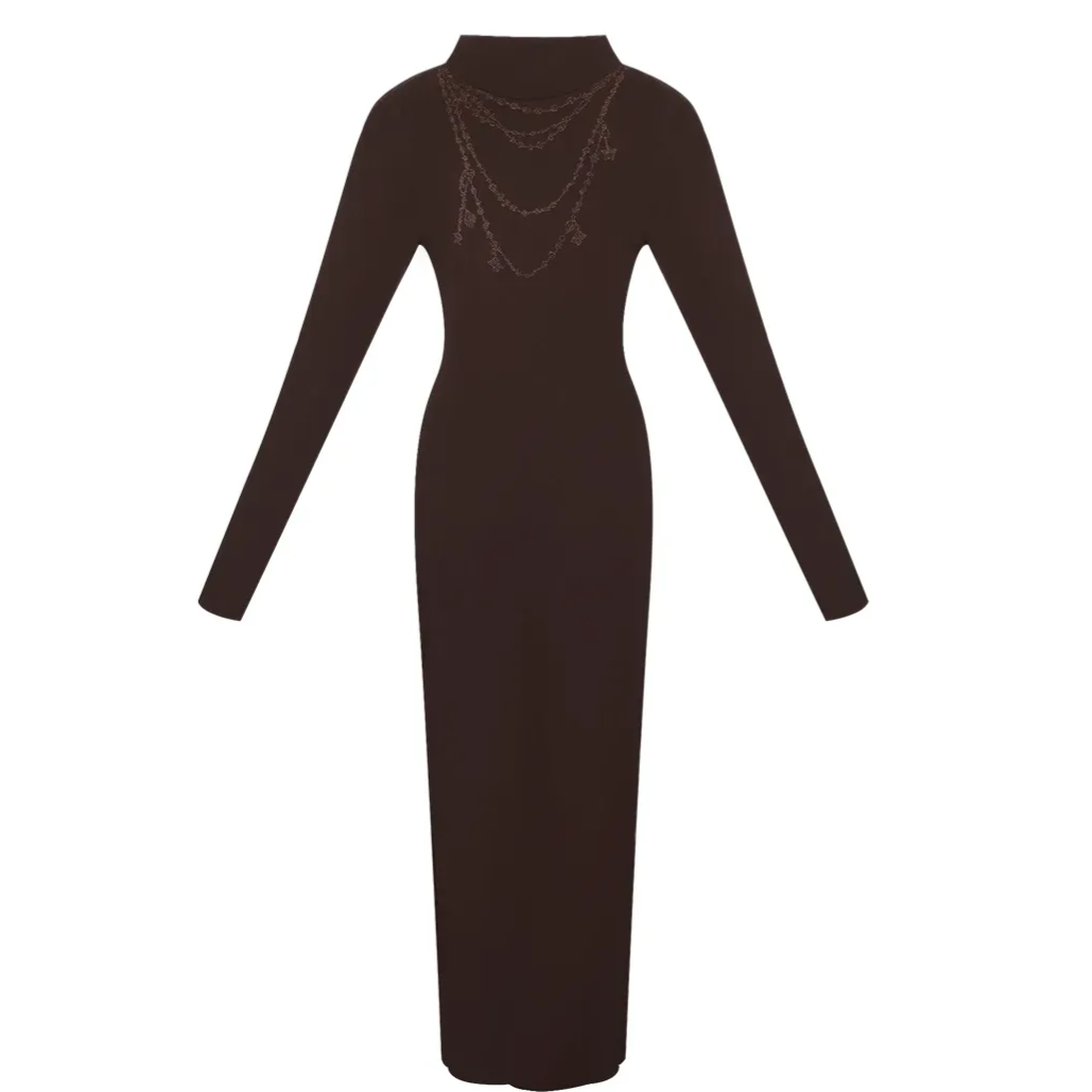 Rhinestone Slim Knit Dress