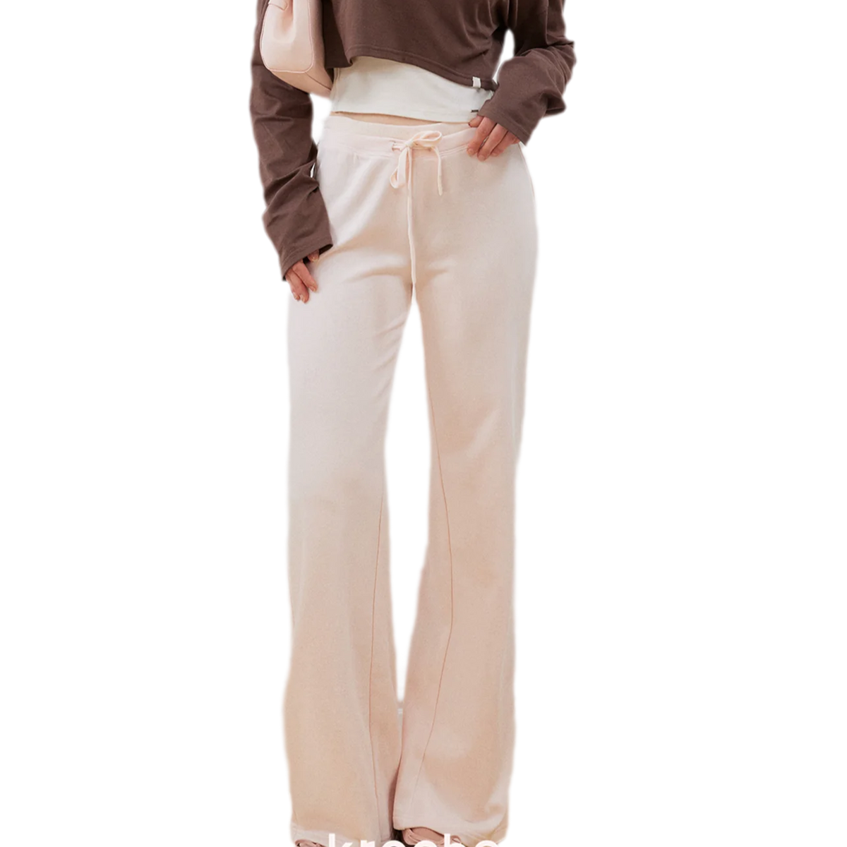 Strukturierte Sweatpants mit Kordelzug und weitem Bein
