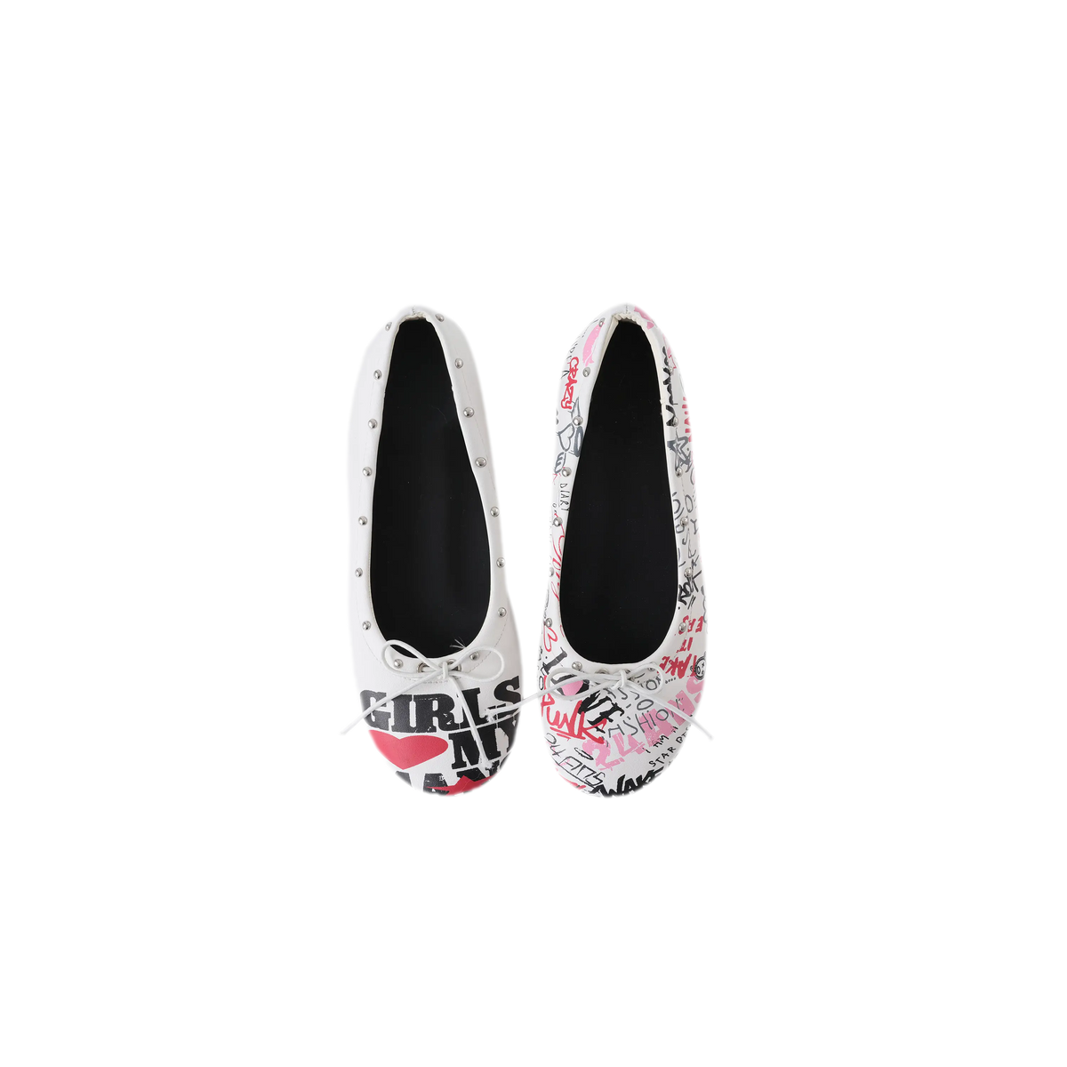 Zapatos Mary Jane con tachuelas de graffiti