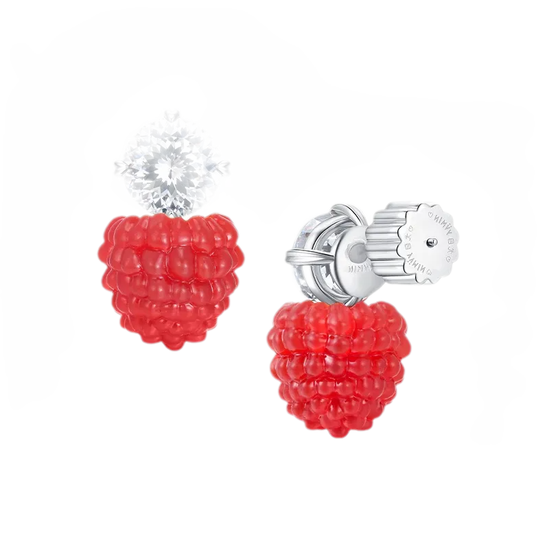 Berry Gemstone Statement Earrings