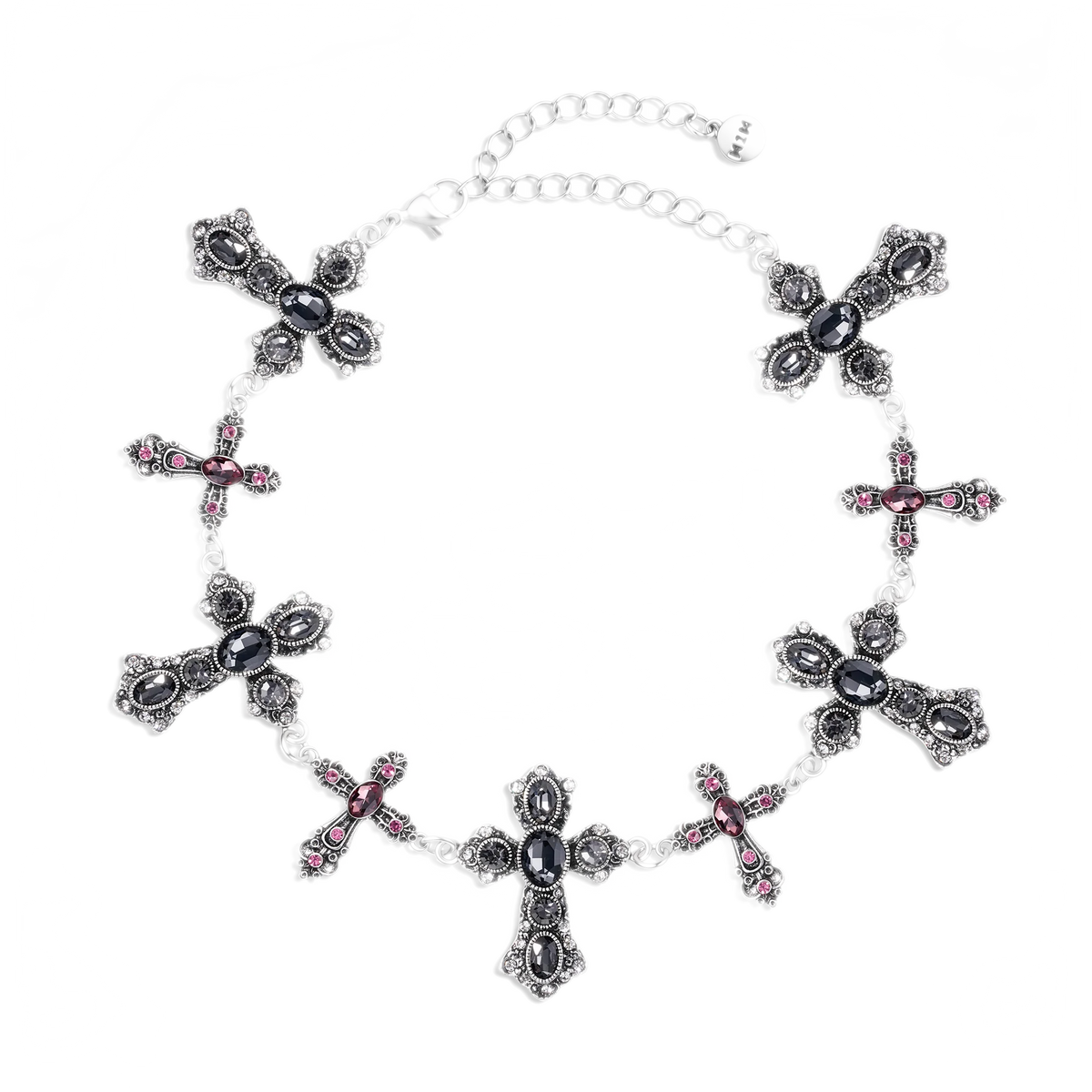 Collar con colgante de cruz de cristal