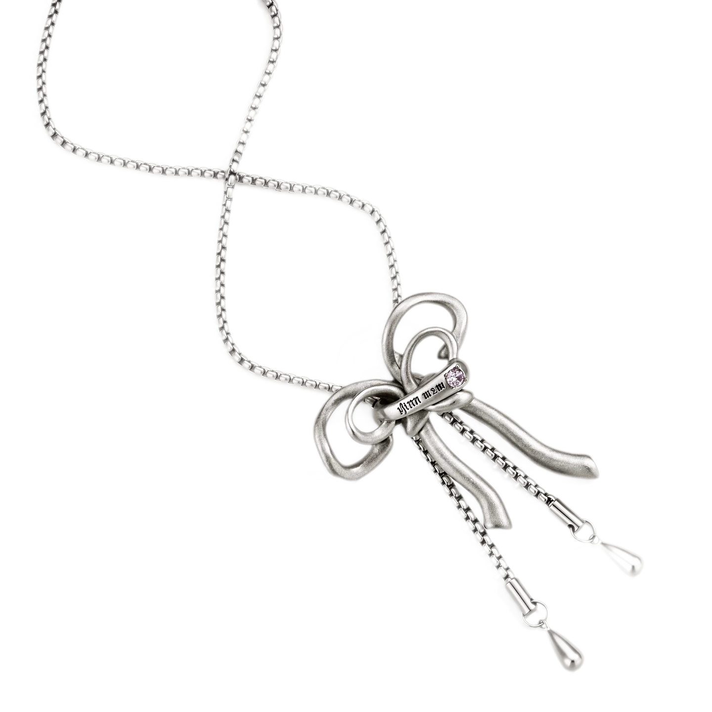 Vintage Rhinestone Bow Necklace