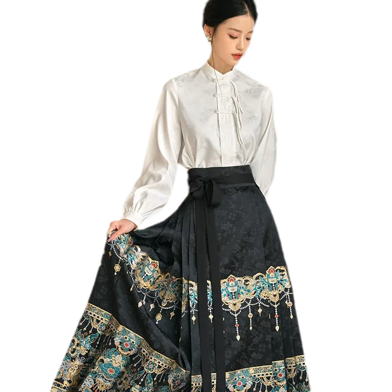 华烛点翠 Jade Candlelight Brocade Mamian Skirt