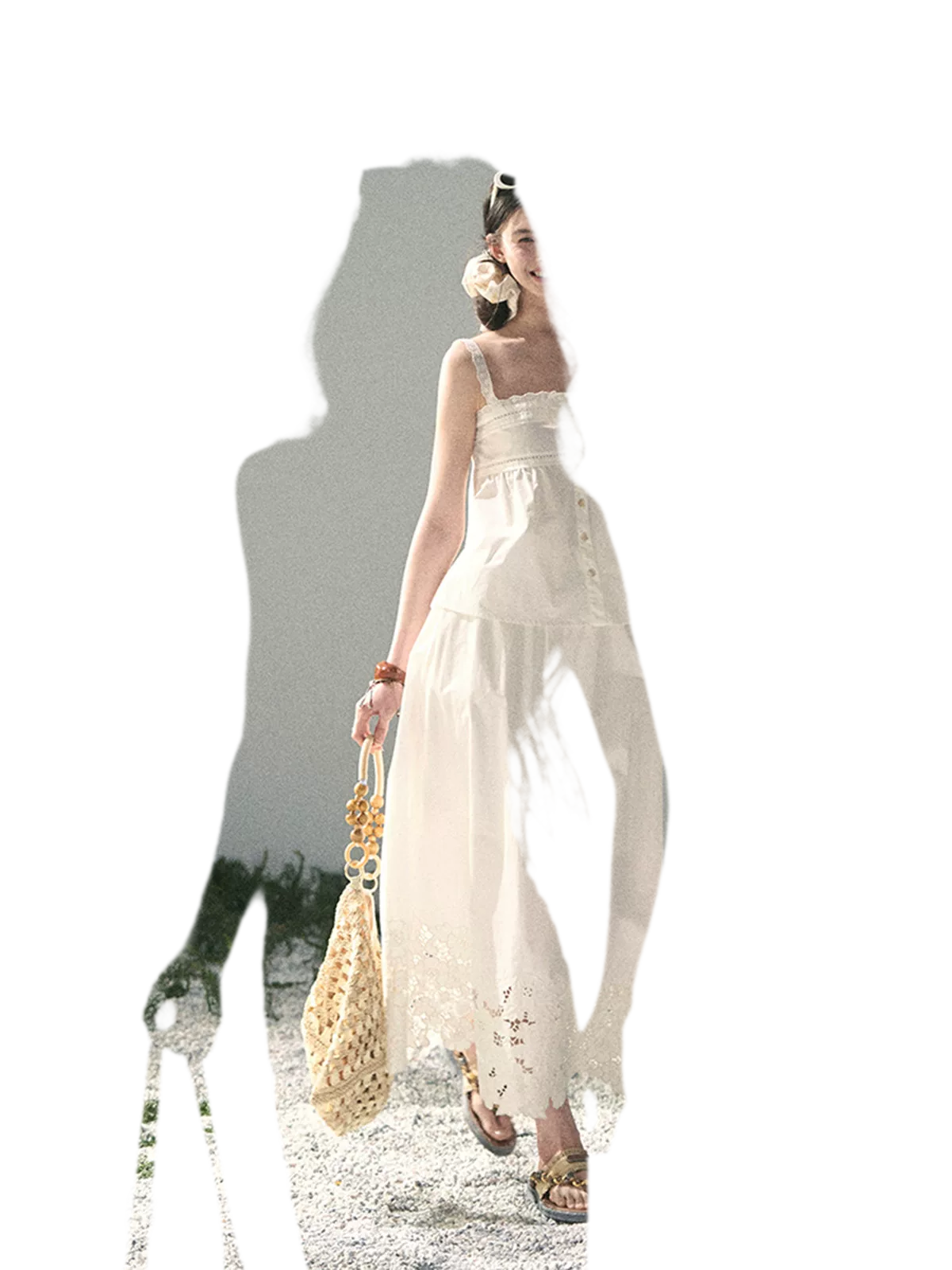 "Summer Breeze on Cloud Shoulders" French Lace Two-Piece